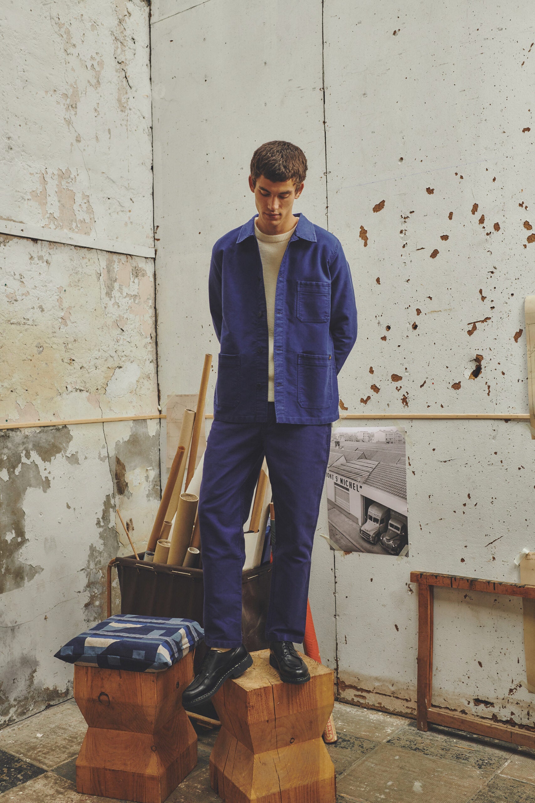 Le Mont St. Michel The Real Work Jacket Blue