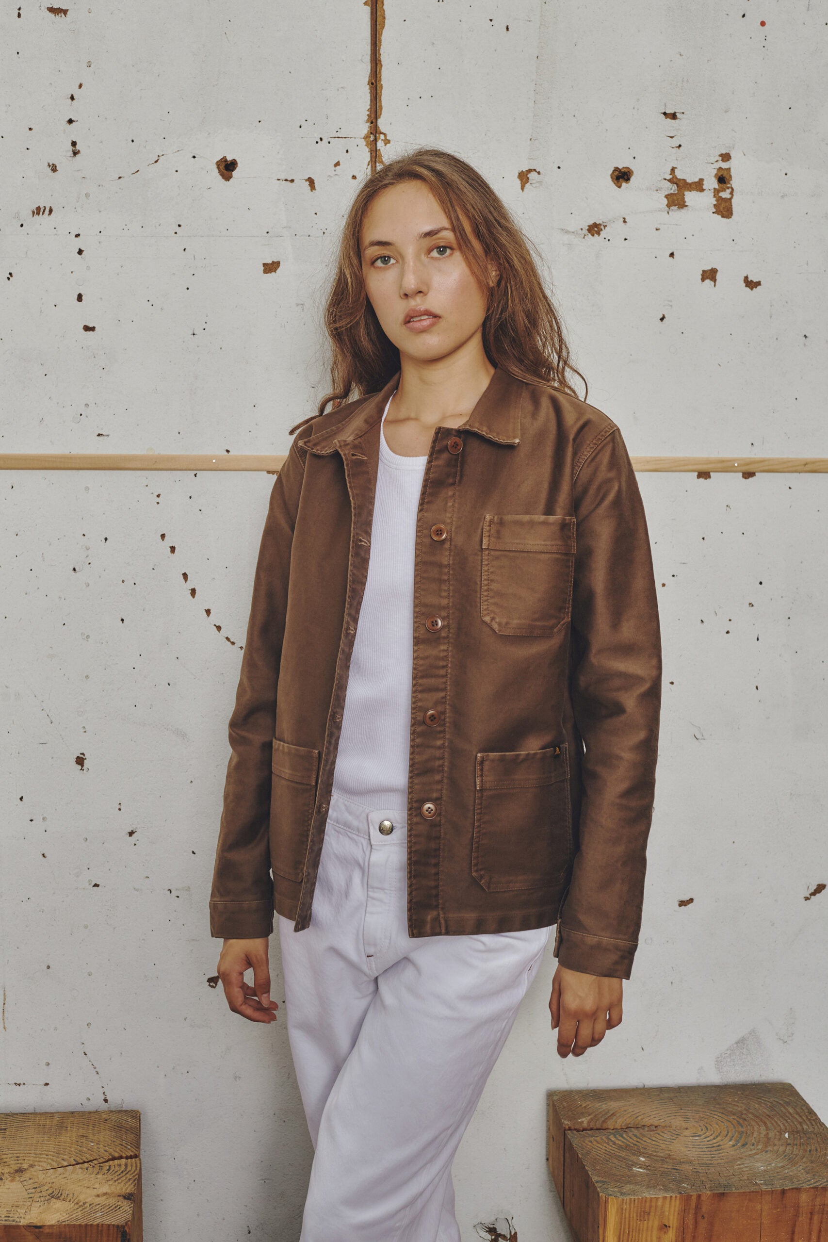 Le Mont St. Michel Womens The Real Work Jacket Brown