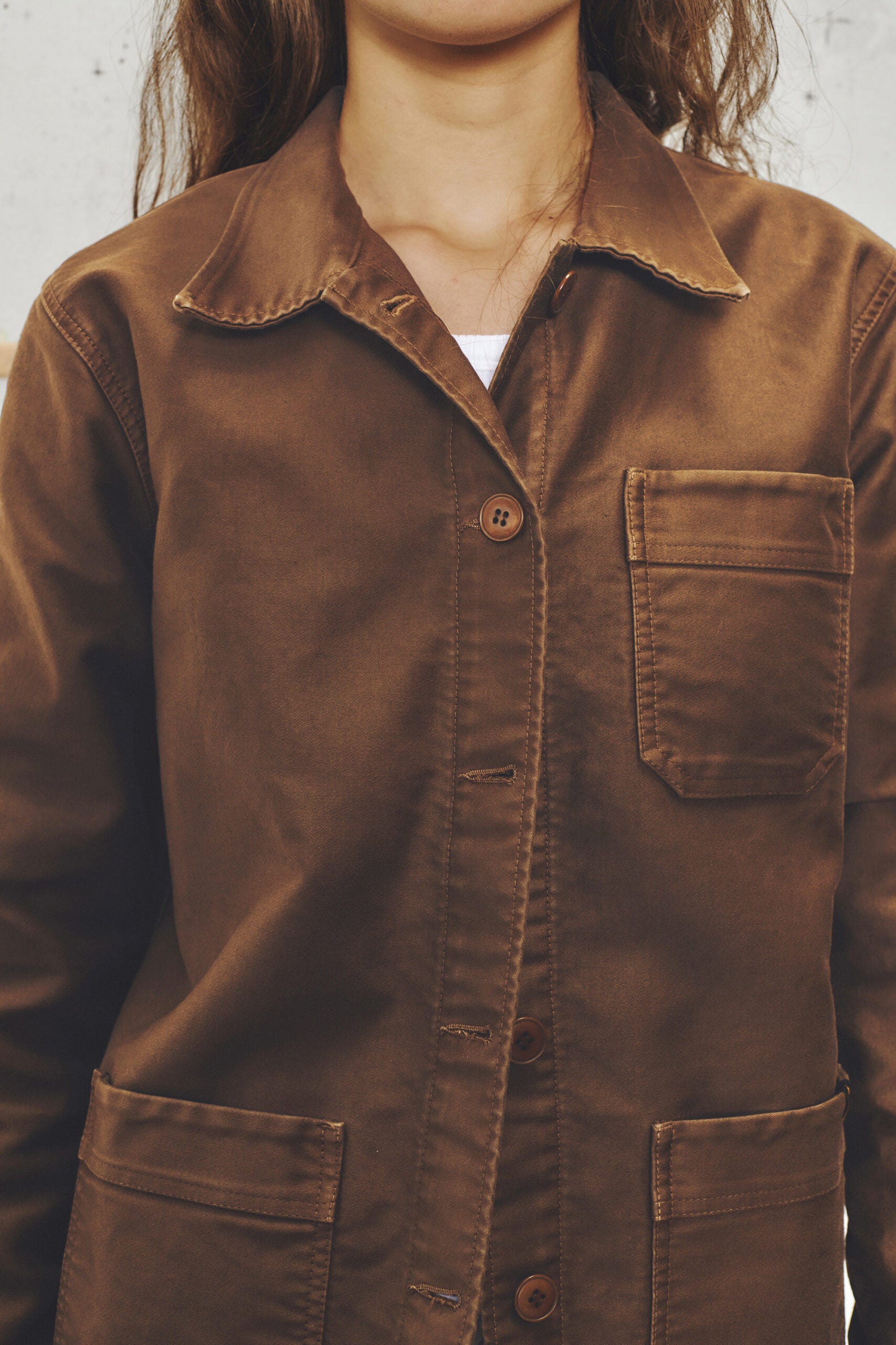 Le Mont St. Michel Womens The Real Work Jacket Brown