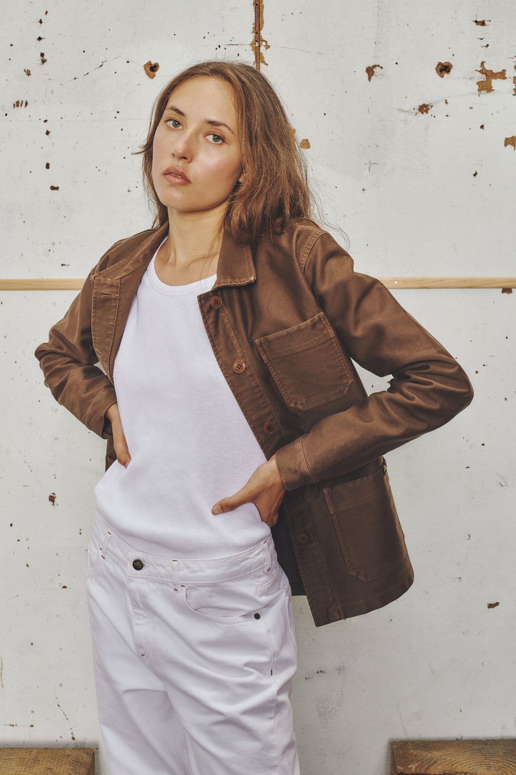 Le Mont St. Michel Womens The Real Work Jacket Brown
