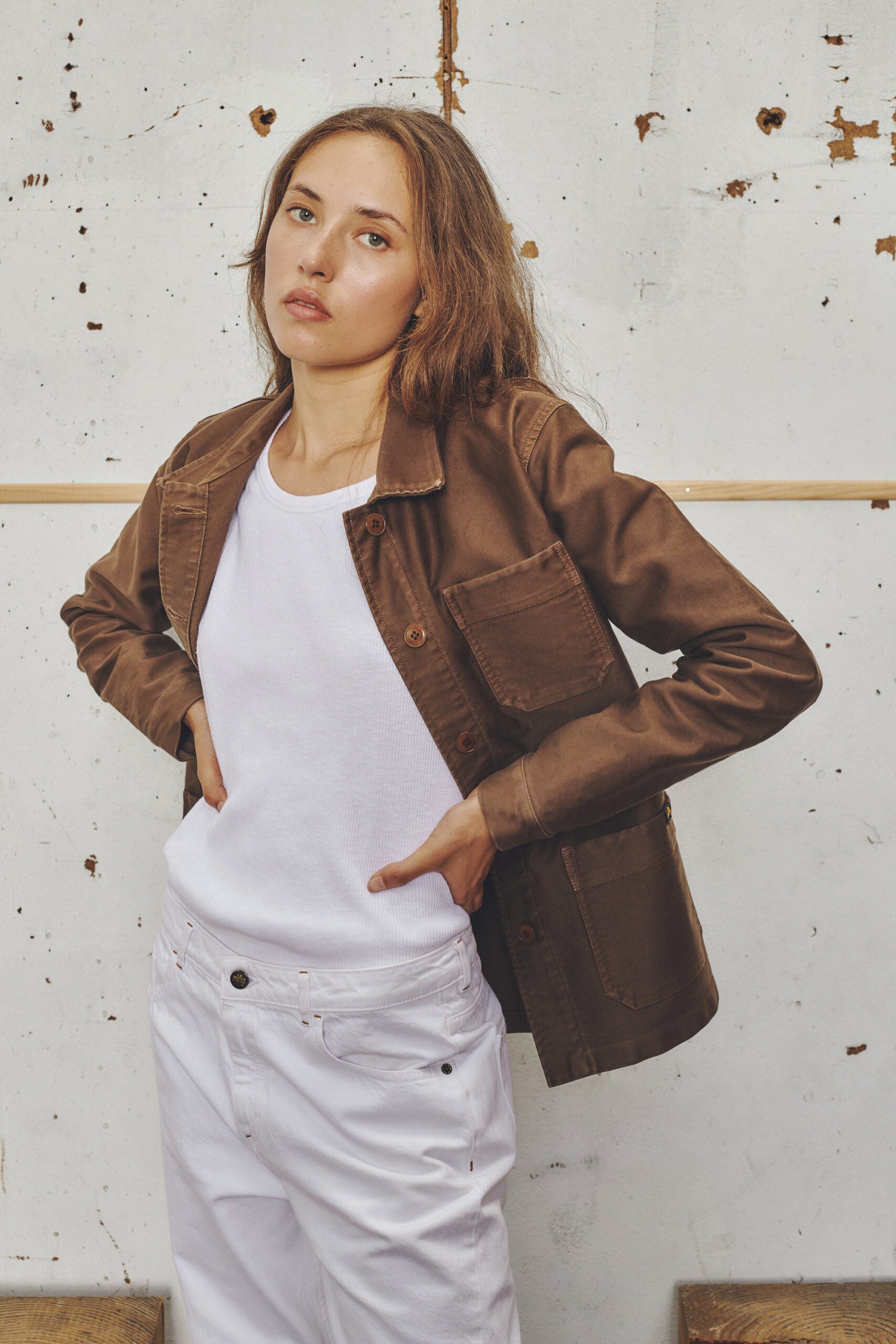 Le Mont St. Michel Womens The Real Work Jacket Brown