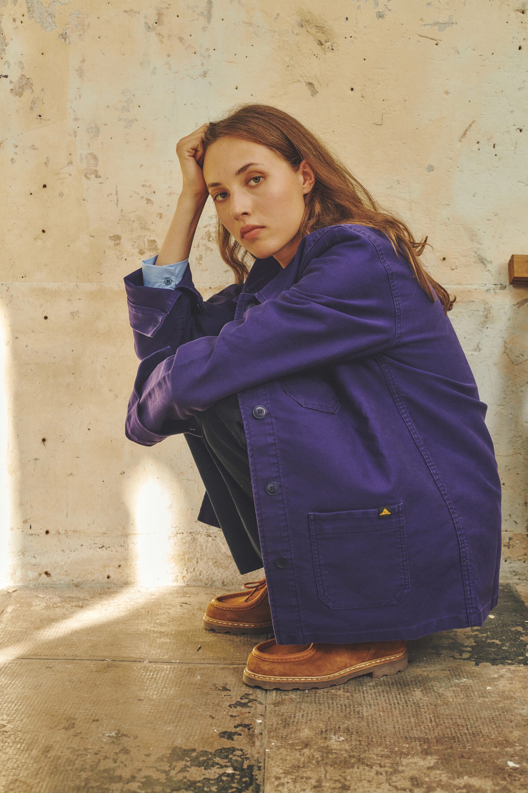 Le Mont St. Michel Womens The Real Work Jacket Blue