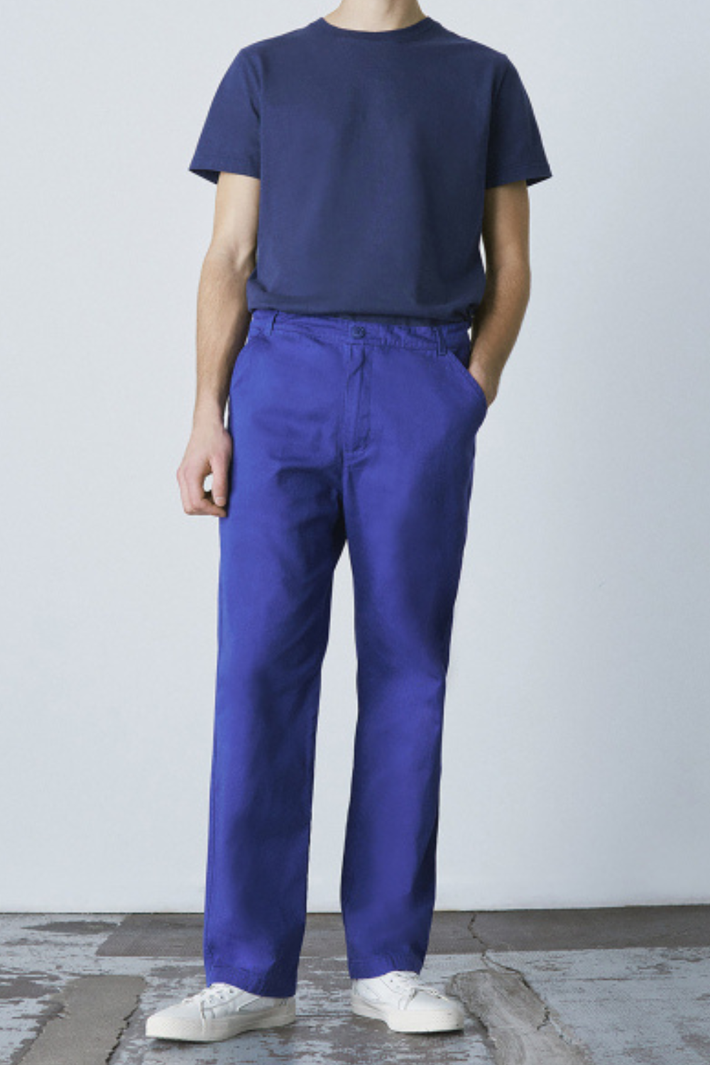 Le Mont St. Michel Paul twill Serge Work Trousers Vivid Blue