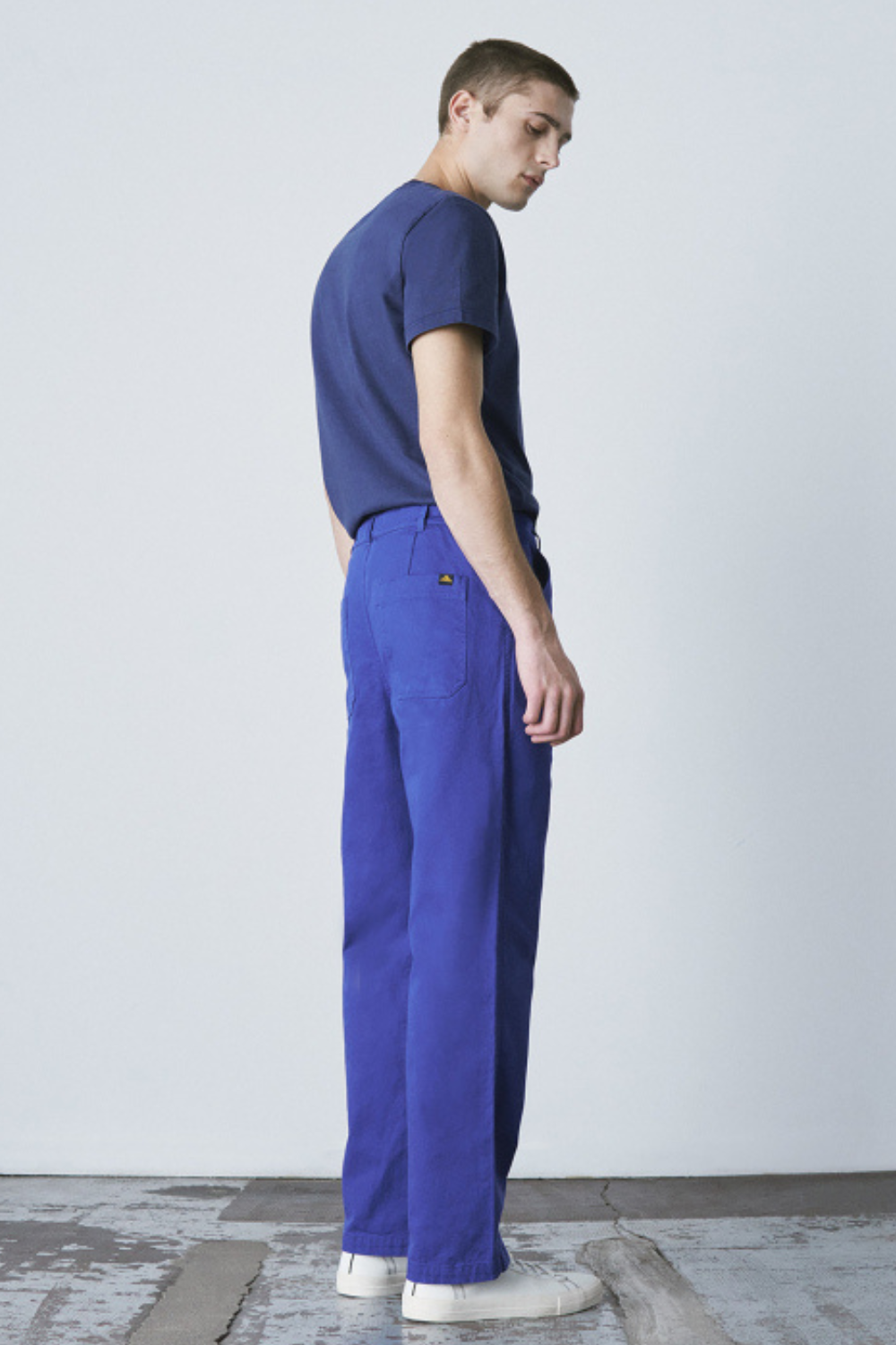 Le Mont St. Michel Paul twill Serge Work Trousers Vivid Blue
