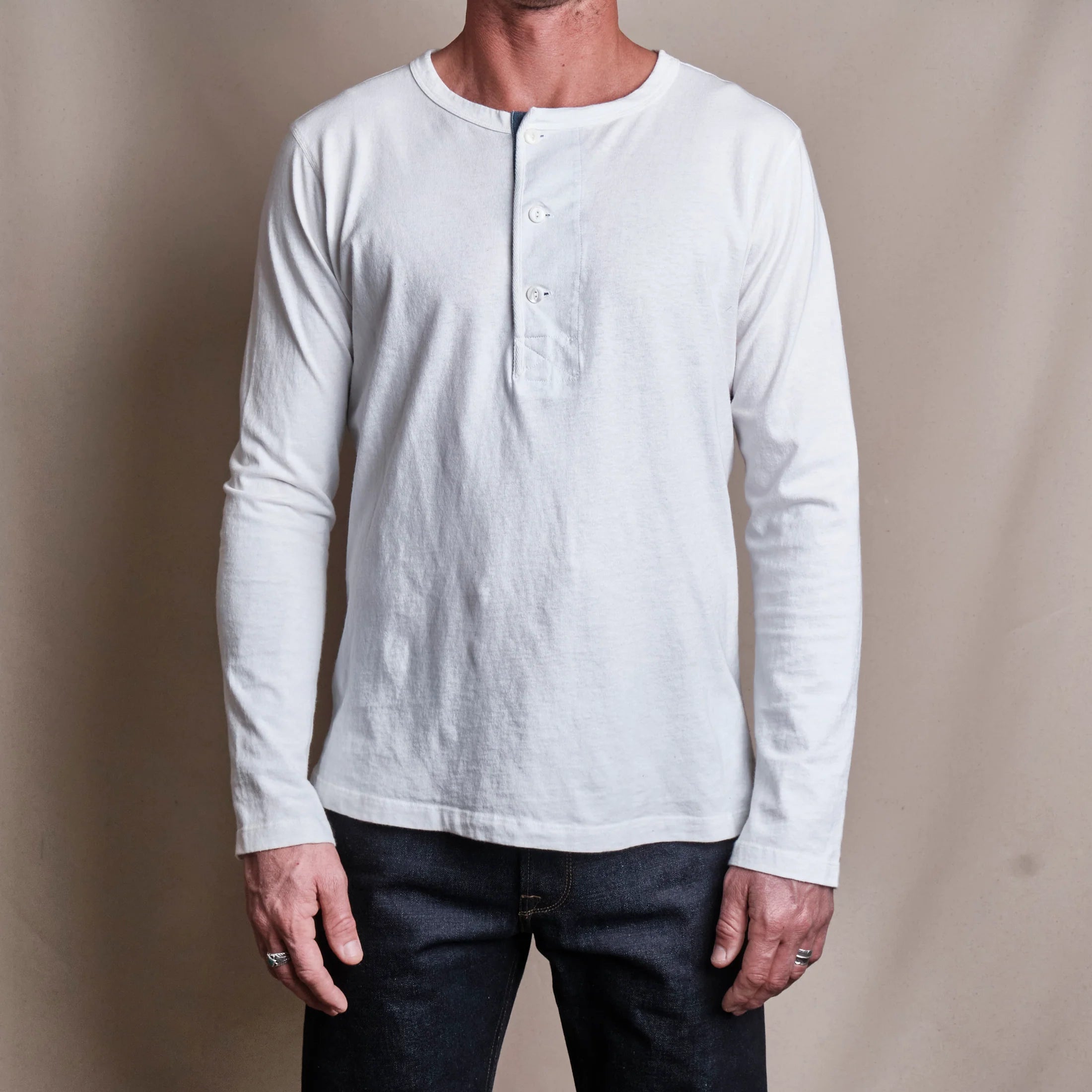 Freenote Cloth 13 Ounce Henley L/S White