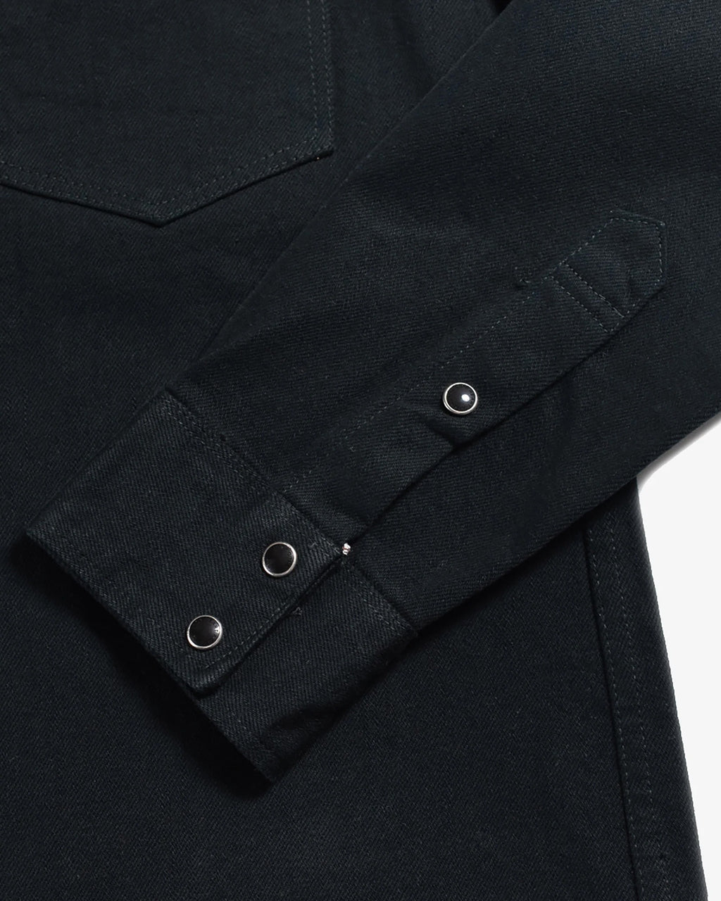 Iron Heart IHSH-218-BLK 12oz Selvedge Denim Western Shirt "The Johnny Cash III" - Black