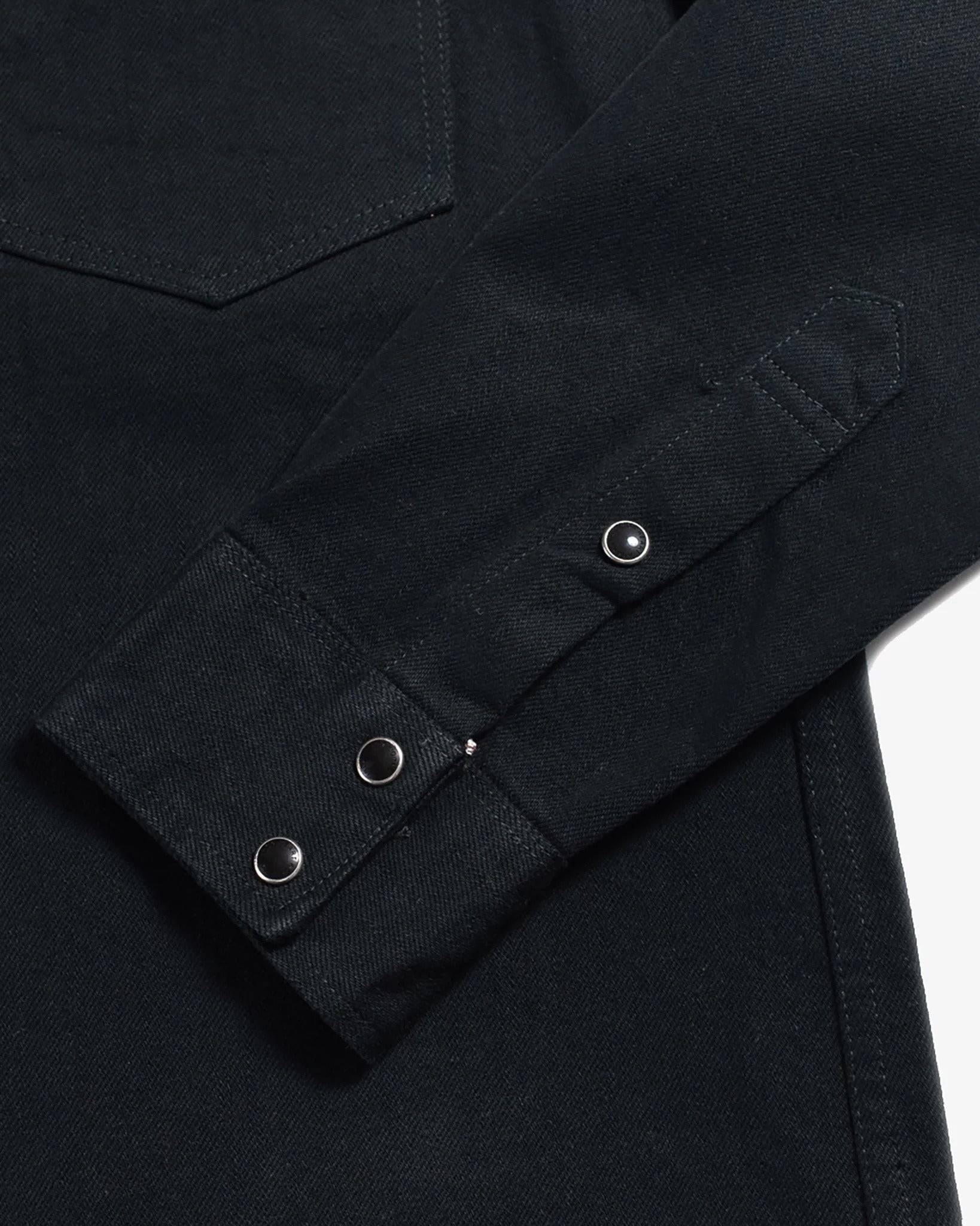 Iron Heart IHSH-218-BLK 12oz Selvedge Denim Western Shirt "The Johnny Cash III" - Black