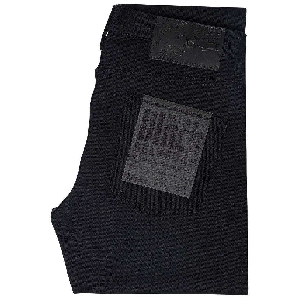 Naked and Famous Super Guy - 13oz Solid Black Selvedge