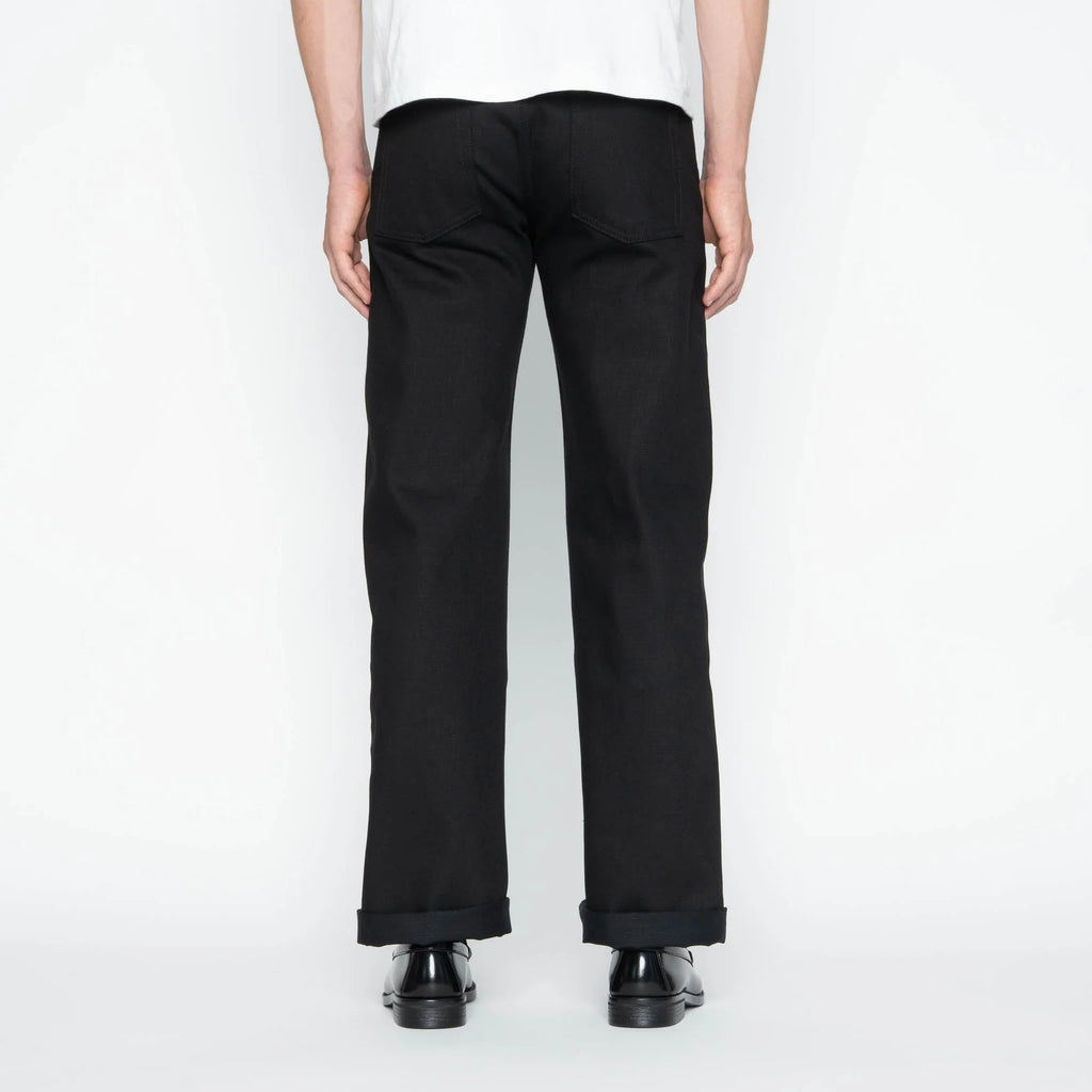 Naked and Famous Strong Guy 13 oz Solid Black Selvedge