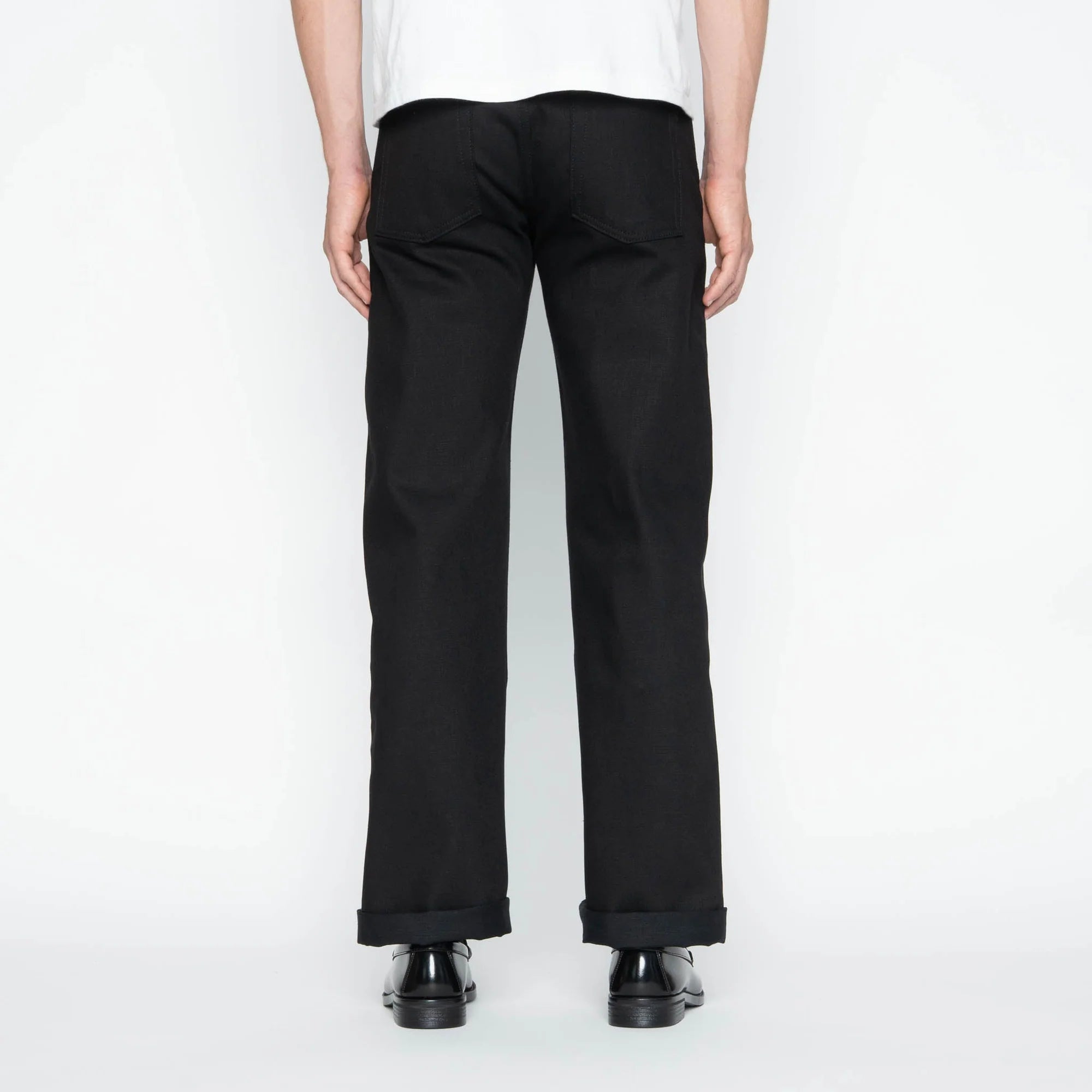 Naked and Famous Strong Guy 13 oz Solid Black Selvedge