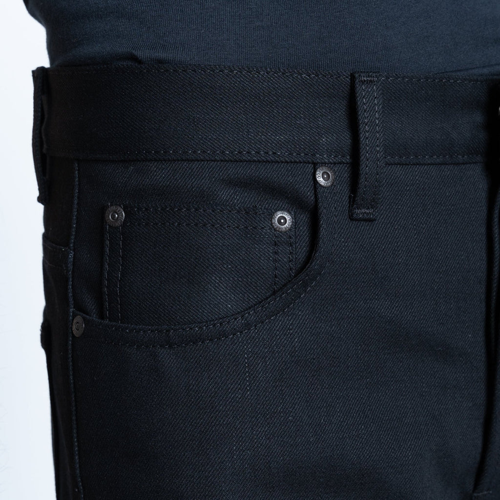 Naked and Famous Goovy Guy 13 oz Solid Black Selvedge