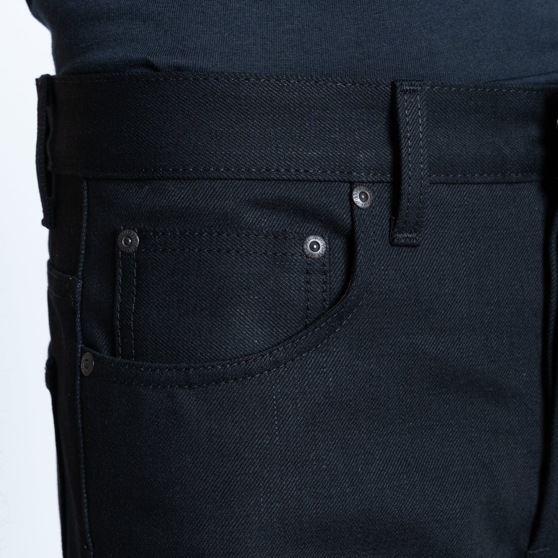 Naked and Famous 13 oz Solid Black Selvedge