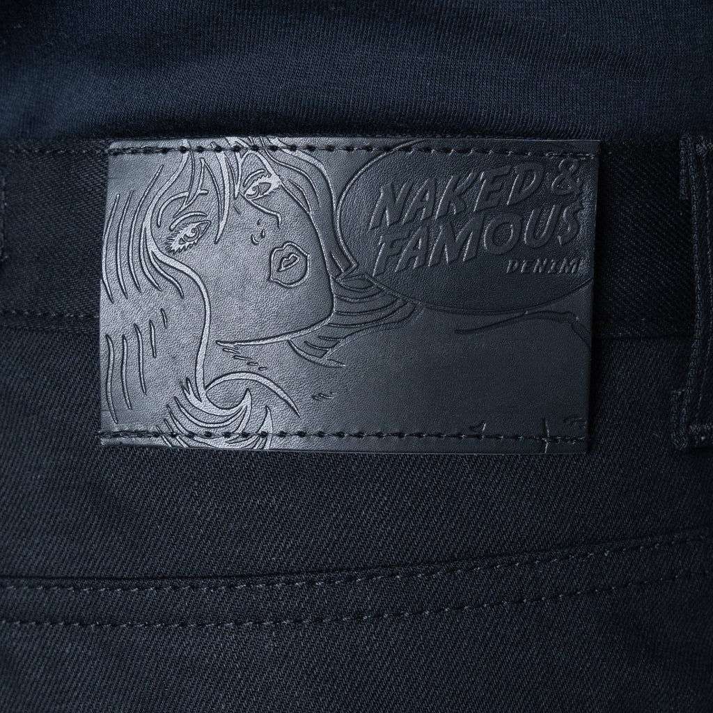 Naked and Famous Goovy Guy 13 oz Solid Black Selvedge