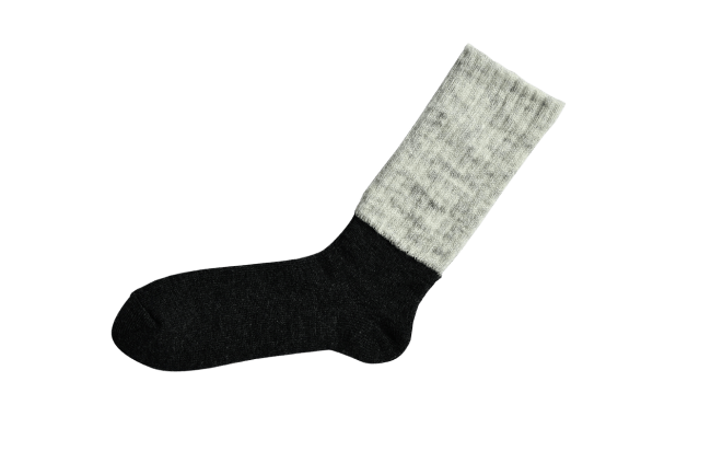 Nishiguchi Kutsushita Mohair wool-pile socks Navy