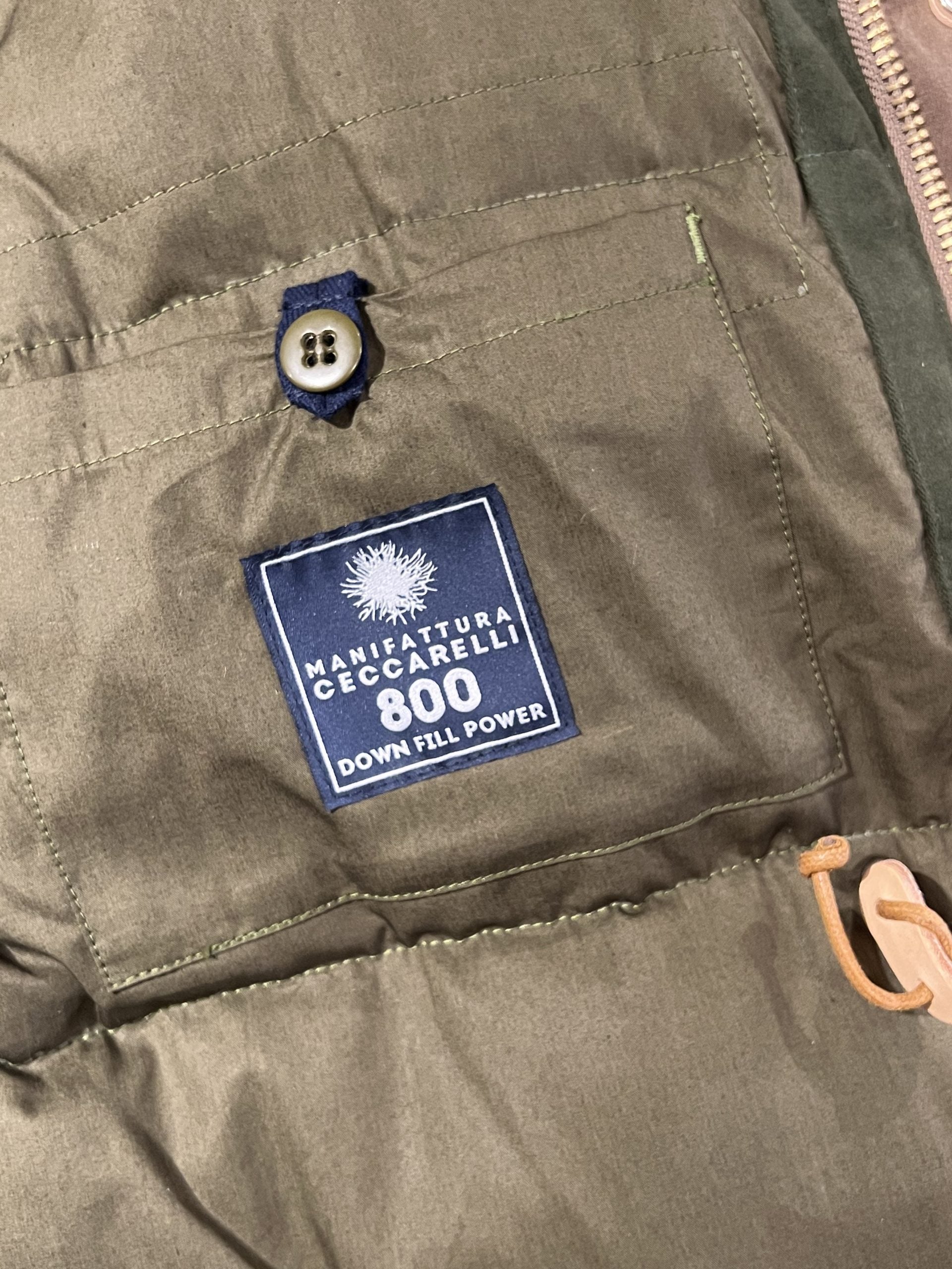 MANIFATTURA CECCARELLI - DOWN PARKA JACKET WAXED CANVAS 7026-WX DARK TAN