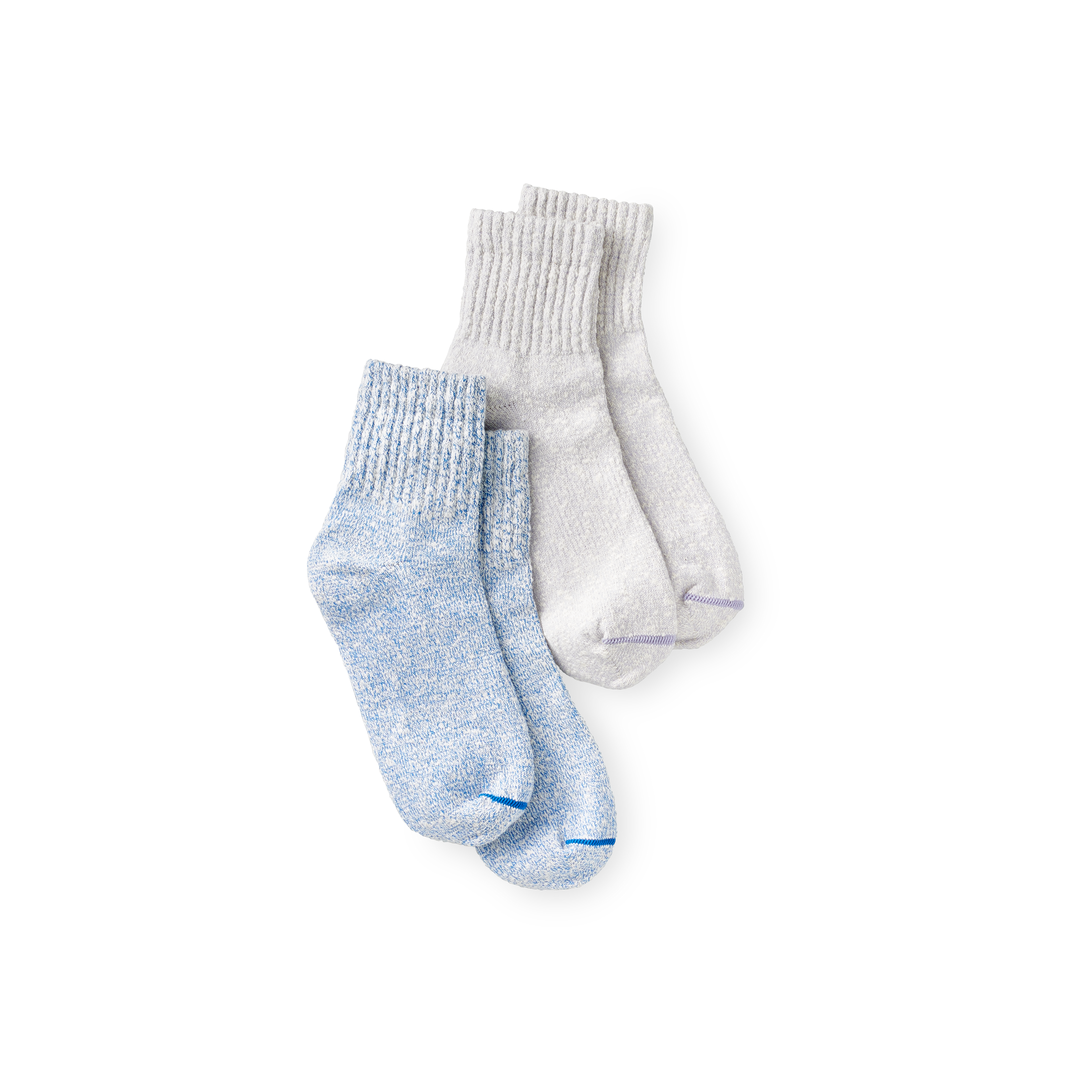 Red Wing Womens COTTON RAGG QUARTER CREW SOCK CREAM/BLUE- 2 PACK