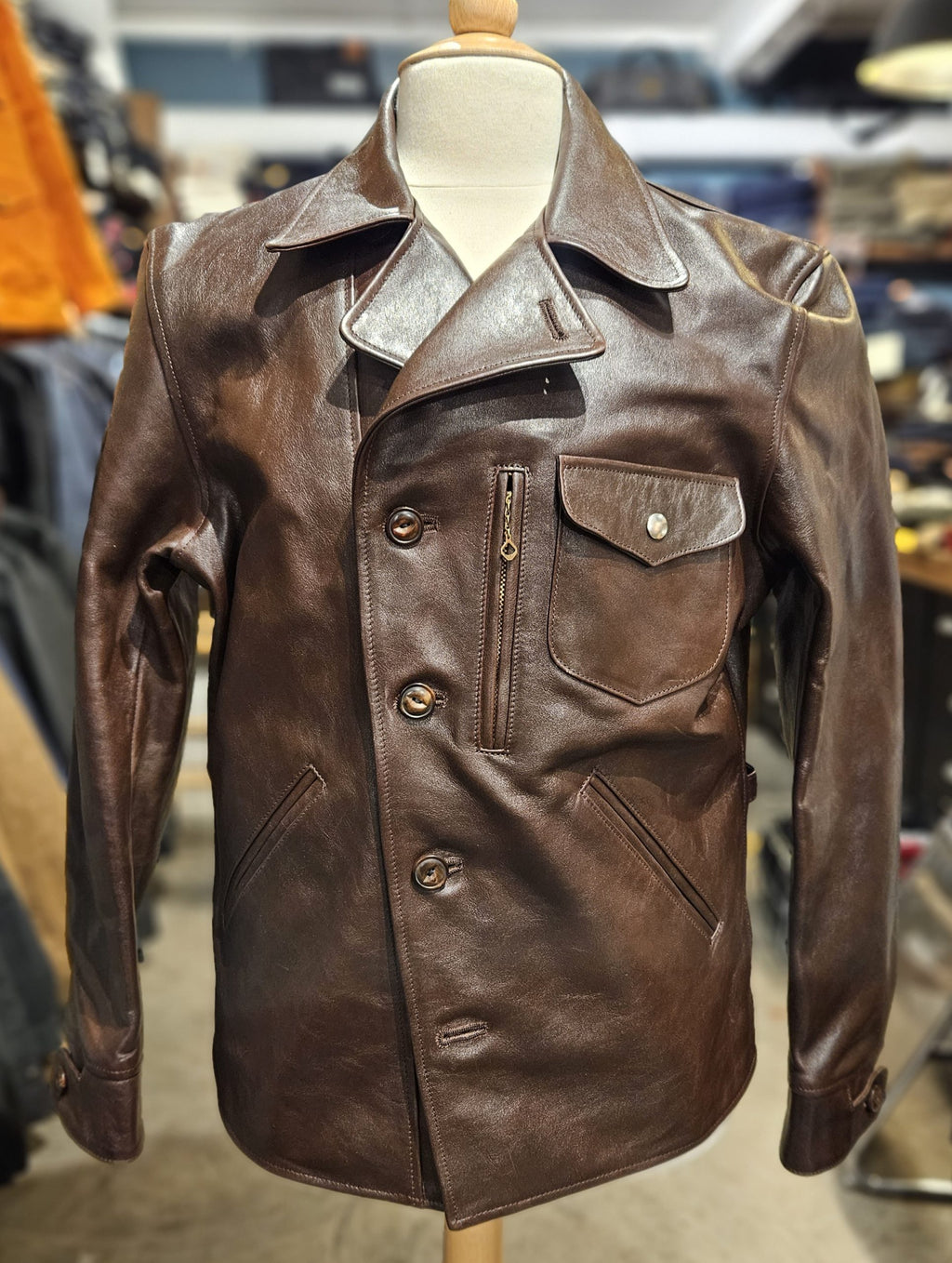 Double Helix The Rider Unus Horsehide Jacket - Dark Brown