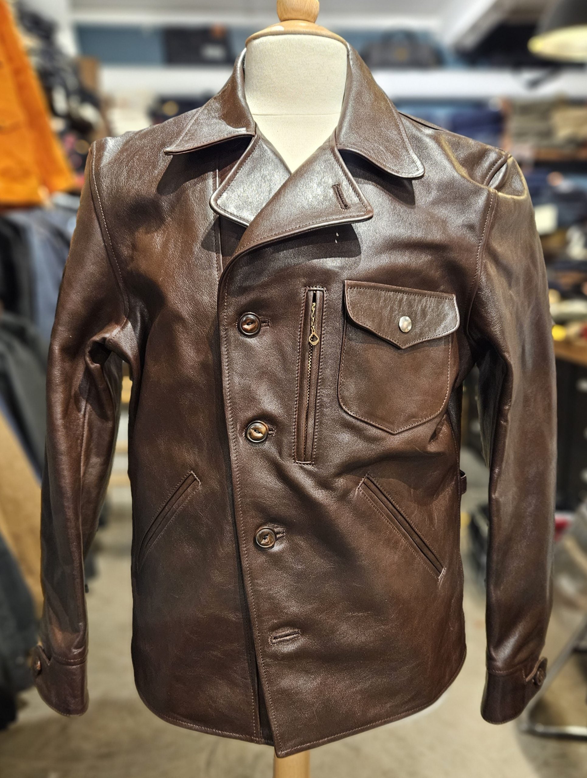 Double Helix The Rider Unus Horsehide Jacket - Dark Brown