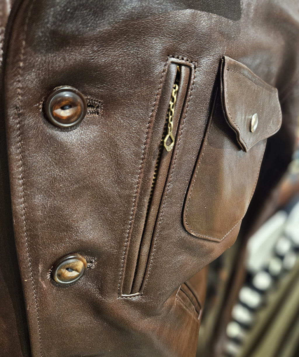 Double Helix The Rider Unus Horsehide Jacket - Dark Brown