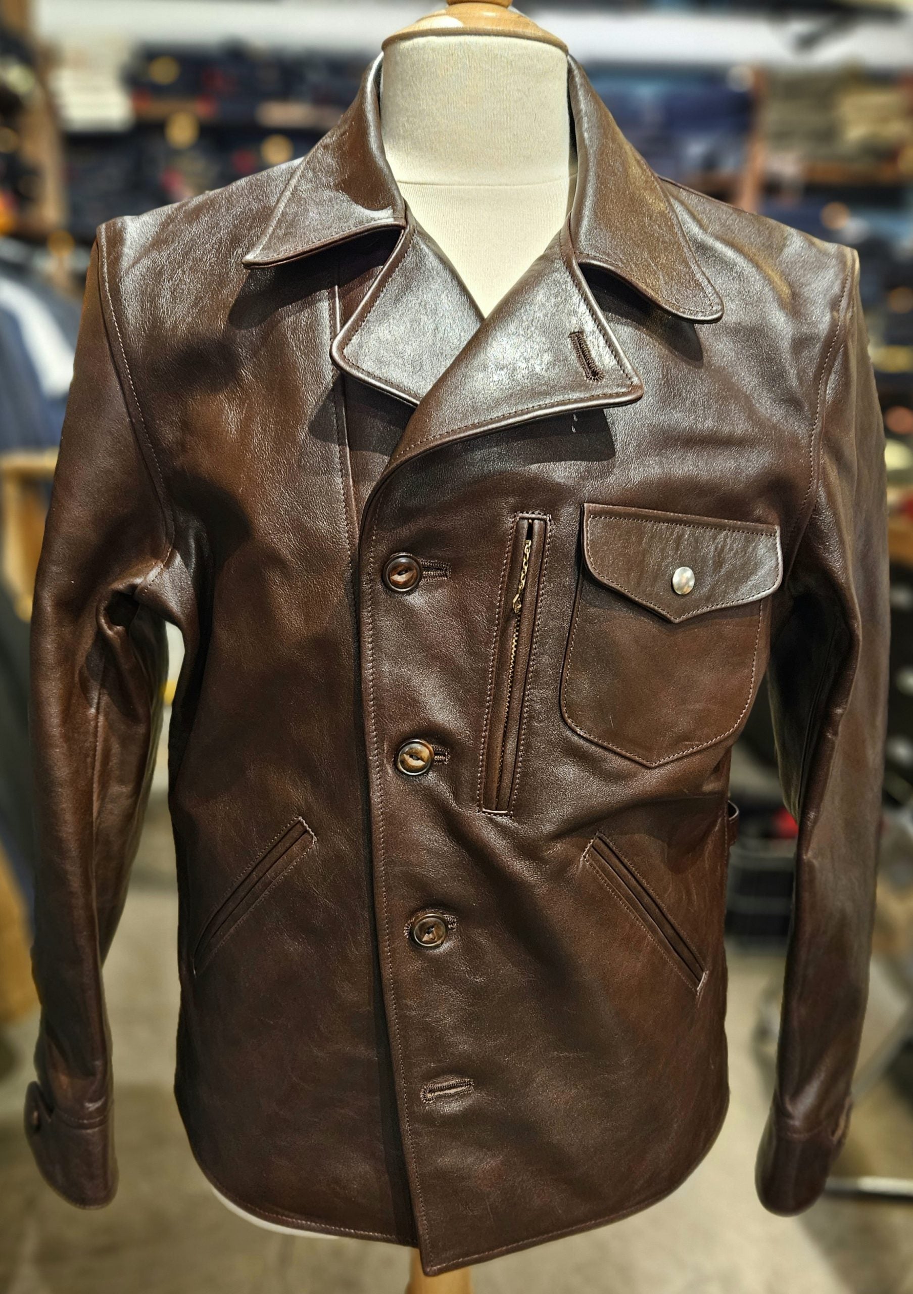 Double Helix The Rider Unus Horsehide Jacket - Dark Brown