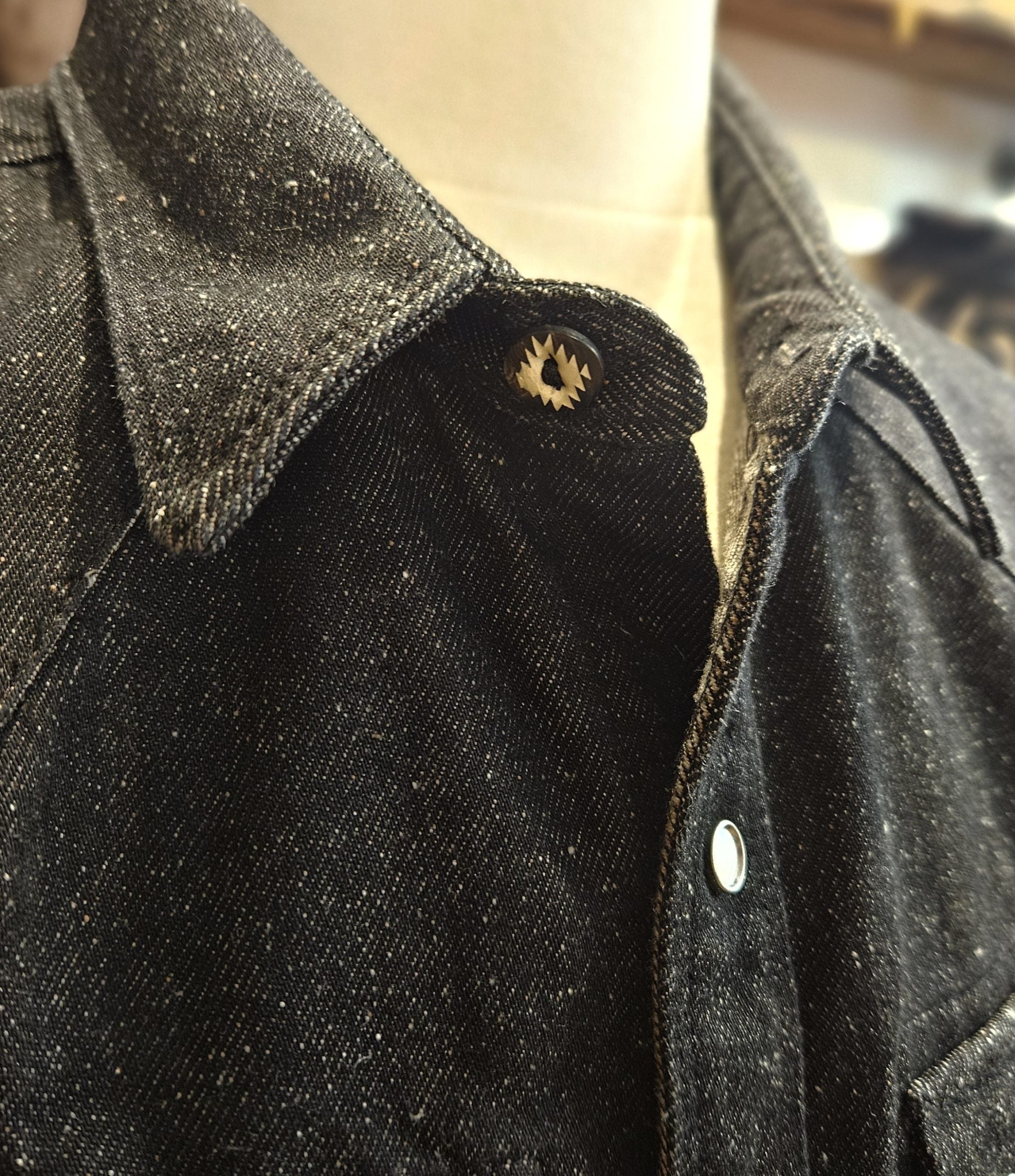 Freenote Cloth Modern western black nep denim