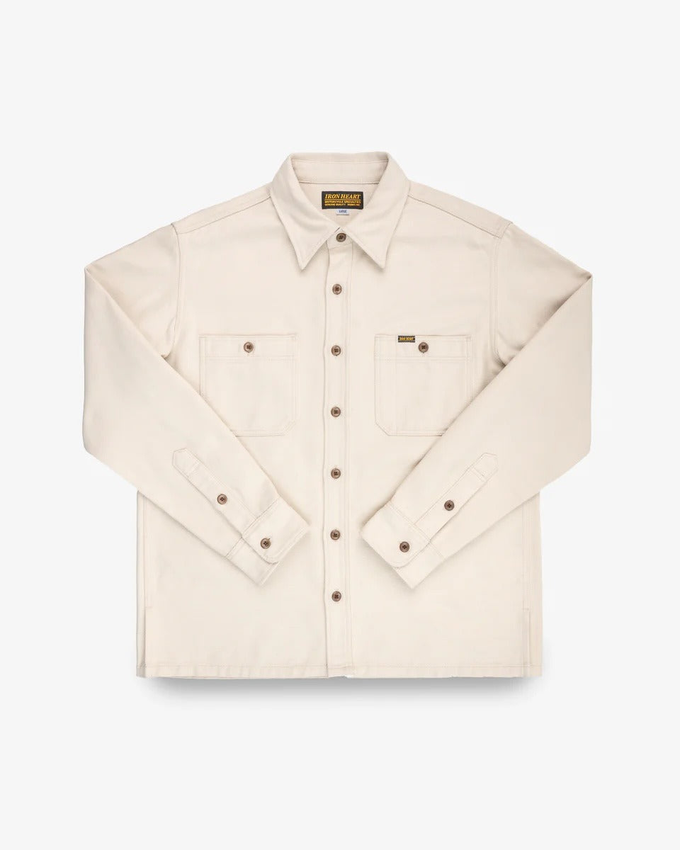 Iron Heart IHSH-423-IVO 13oz Oxford Cloth Work Overshirt - Ivory