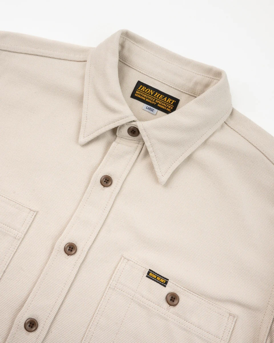 Iron Heart IHSH-423-IVO 13oz Oxford Cloth Work Overshirt - Ivory
