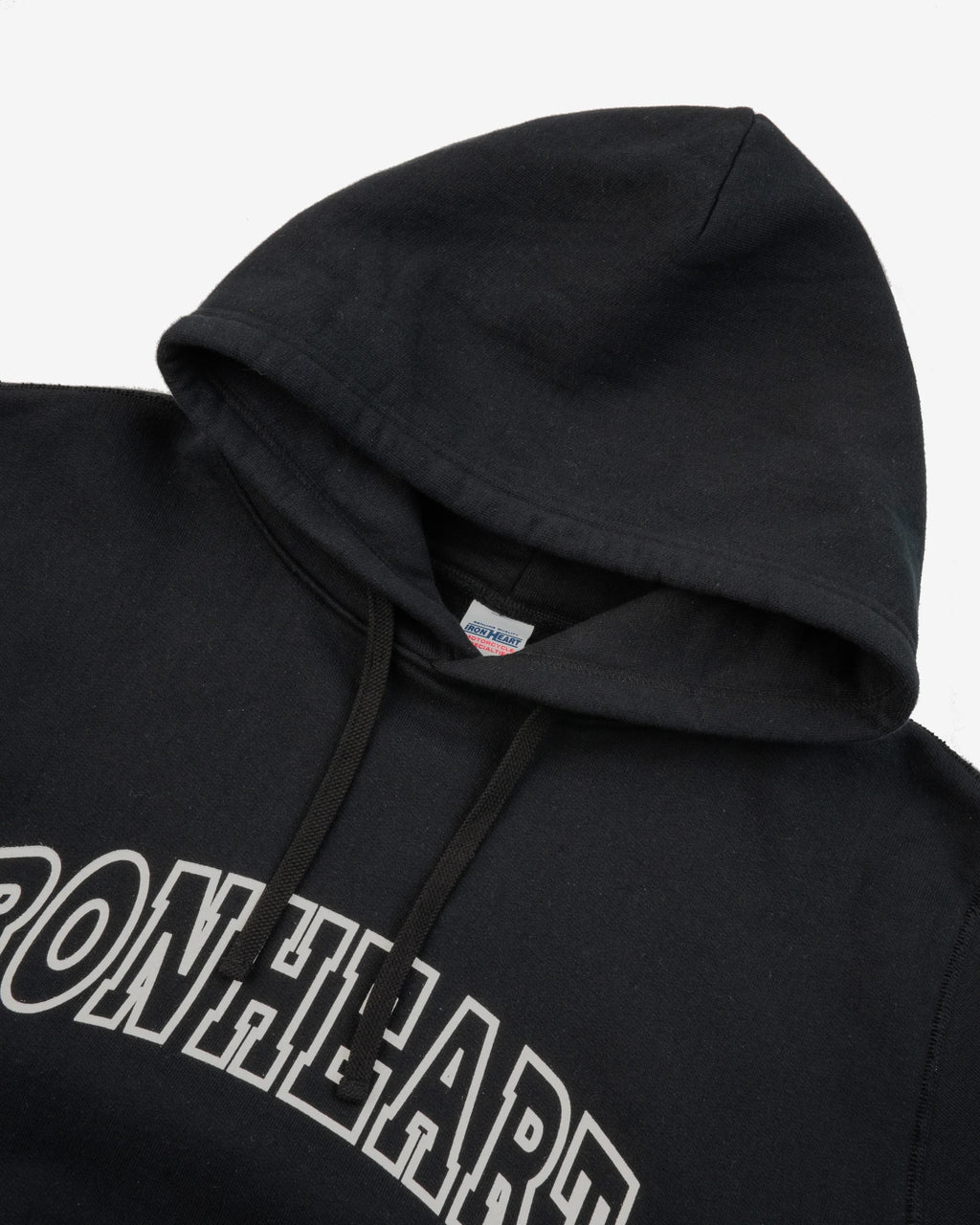 Iron Heart IHSW-79-BLK Printed 14oz Ultra Heavyweight Loopwheel Cotton Hoodie - Black