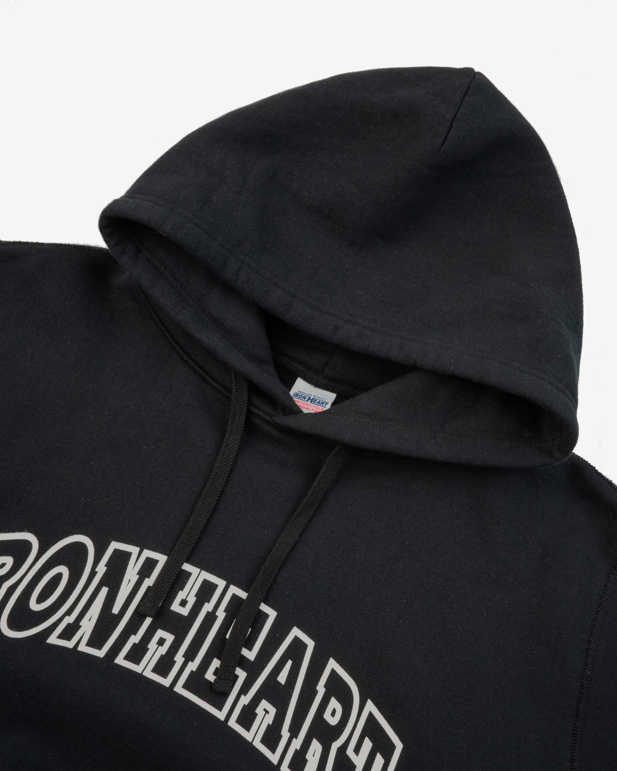 Iron Heart IHSW-79-BLK Printed 14oz Ultra Heavyweight Loopwheel Cotton Hoodie - Black