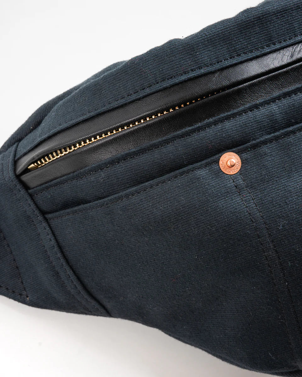 IRON HEART IHE-53 12oz Whipcord Waist Bag Navy