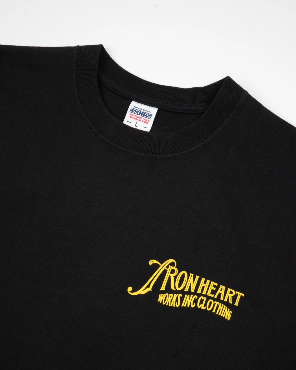 IRON HEART - IHT-2501-BLK - 7.5oz Printed Loopwheel Crew Neck T-Shirt - Black