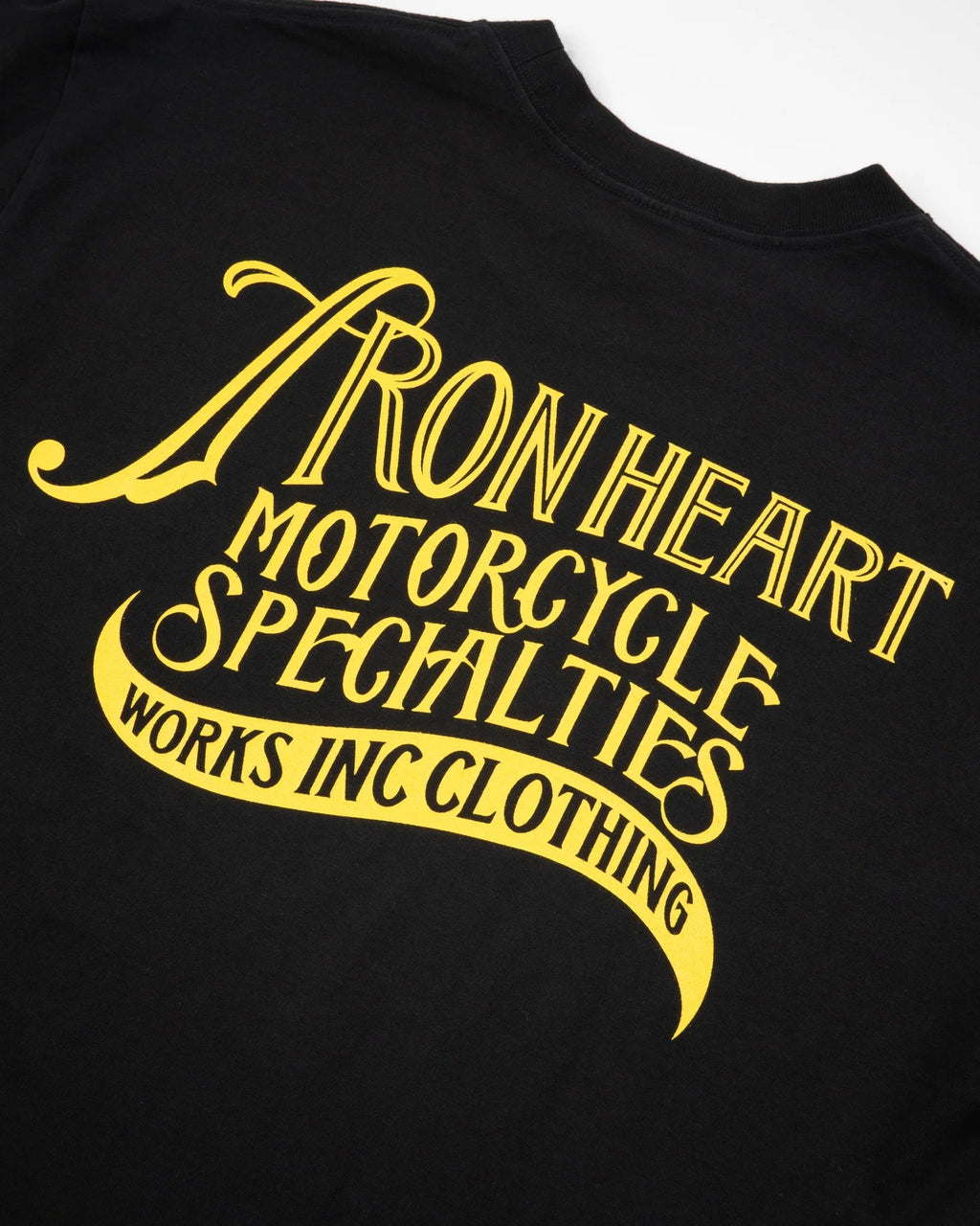 IRON HEART - IHT-2501-BLK - 7.5oz Printed Loopwheel Crew Neck T-Shirt - Black