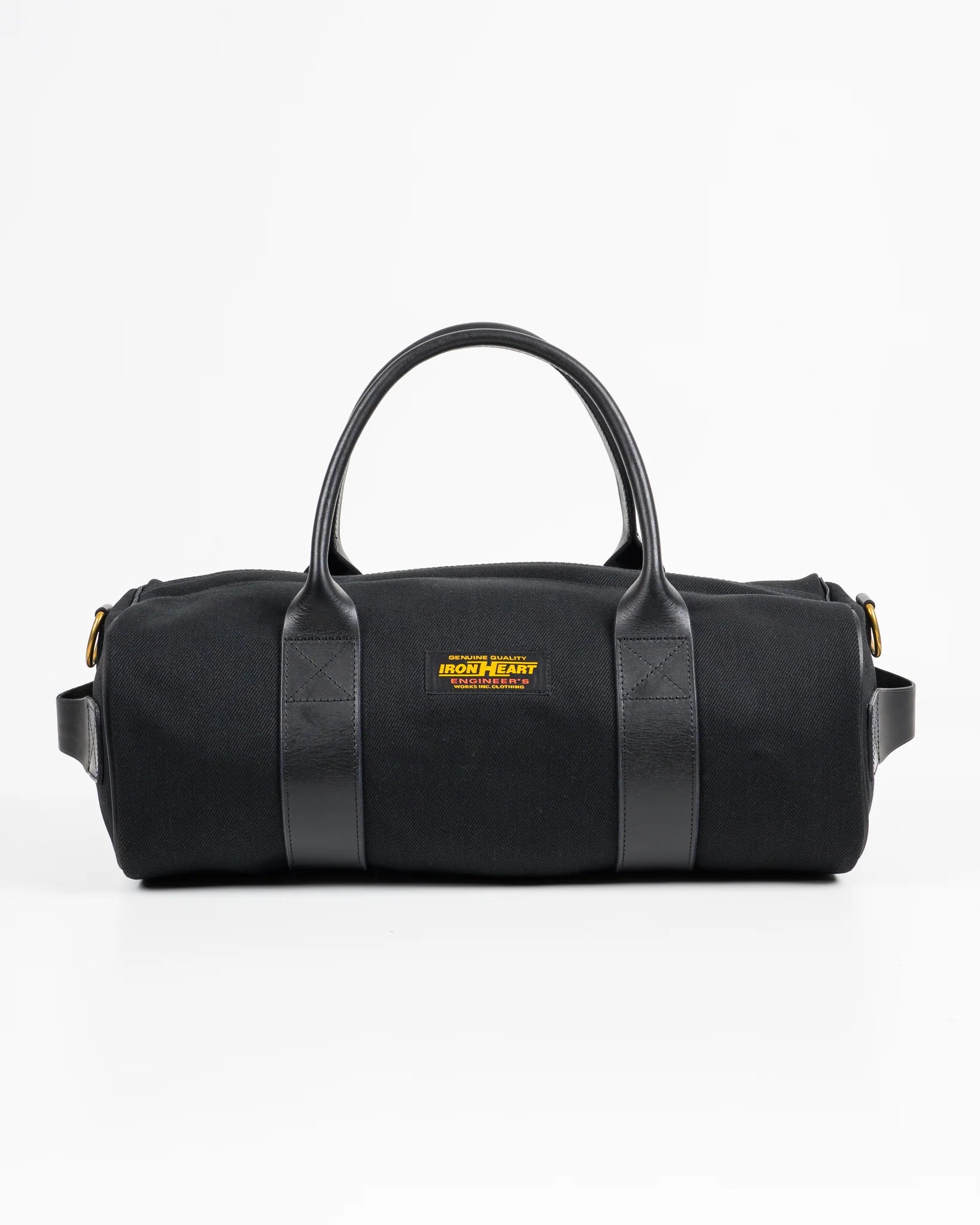 Iron Heart IHE-24-BLK 21oz Denim and Buttero Leather Holdall - Superblack