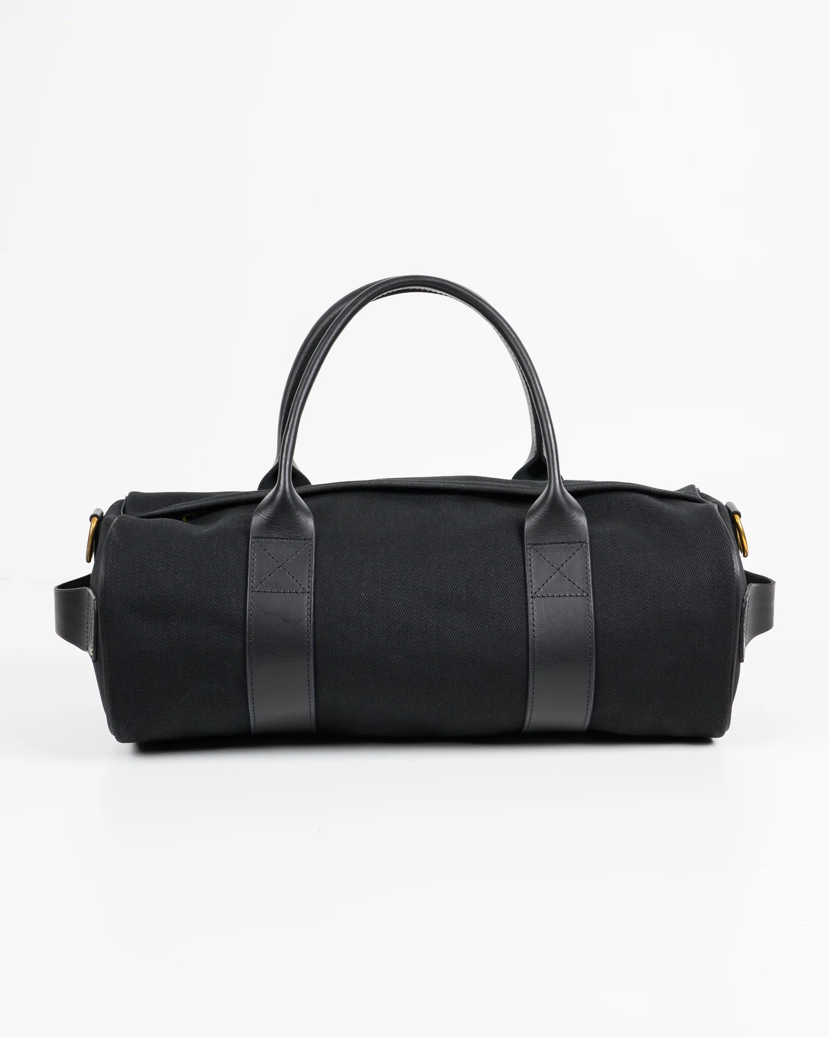 Iron Heart IHE-24-BLK 21oz Denim and Buttero Leather Holdall - Superblack