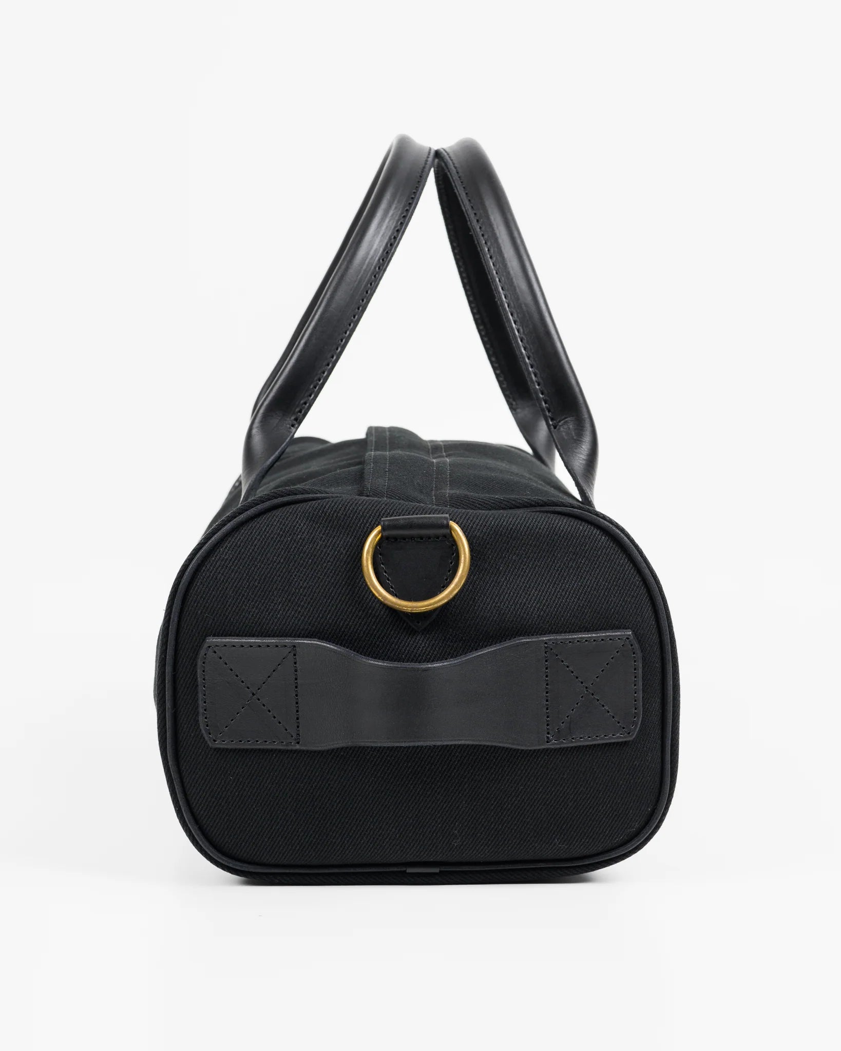 Iron Heart IHE-24-BLK 21oz Denim and Buttero Leather Holdall - Superblack