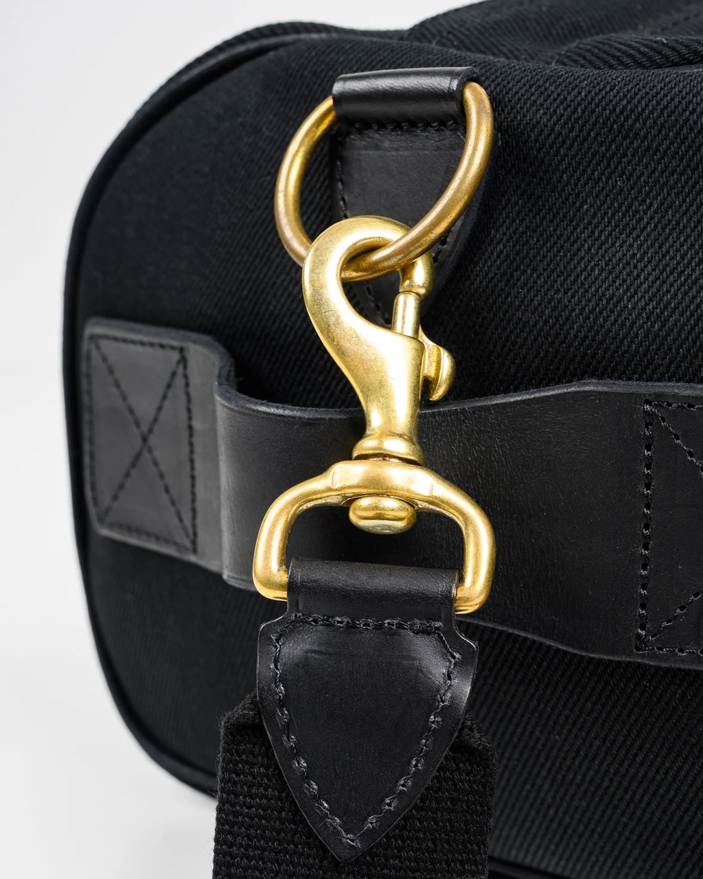 Iron Heart IHE-24-BLK 21oz Denim and Buttero Leather Holdall - Superblack