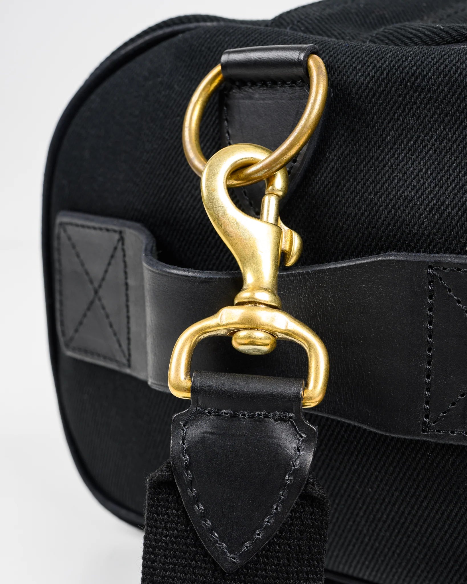 Iron Heart IHE-24-BLK 21oz Denim and Buttero Leather Holdall - Superblack