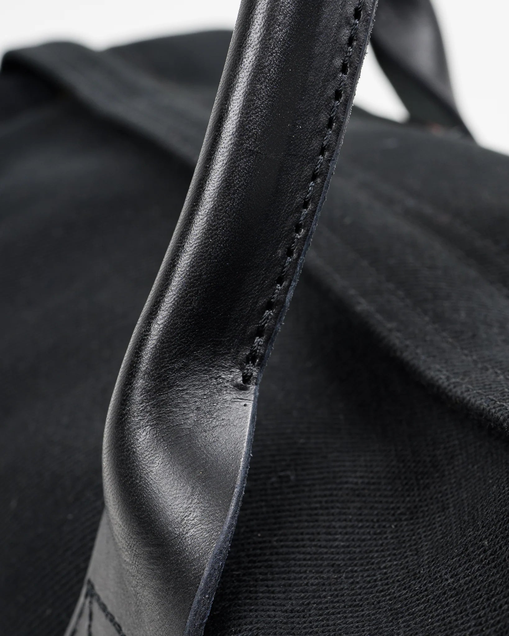 Iron Heart IHE-24-BLK 21oz Denim and Buttero Leather Holdall - Superblack