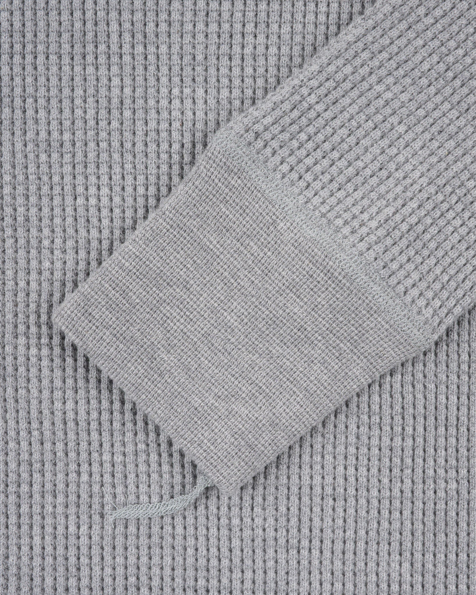 Iron Heart IHTL-1301-GRY Waffle Knit Long Sleeved Crew Neck Thermal Top - GREY