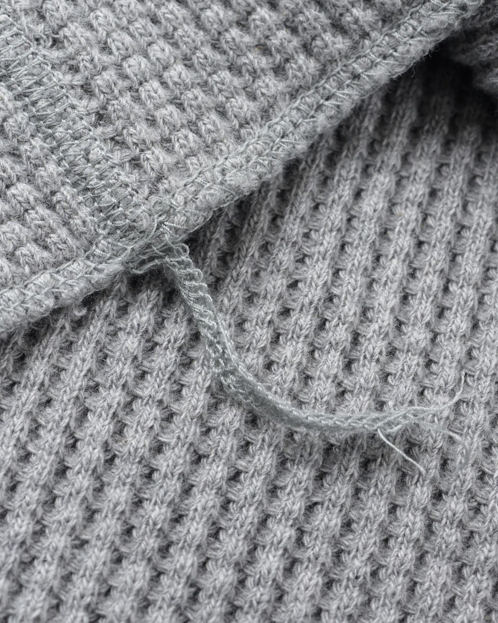 Iron Heart IHTL-1301-GRY Waffle Knit Long Sleeved Crew Neck Thermal Top - GREY