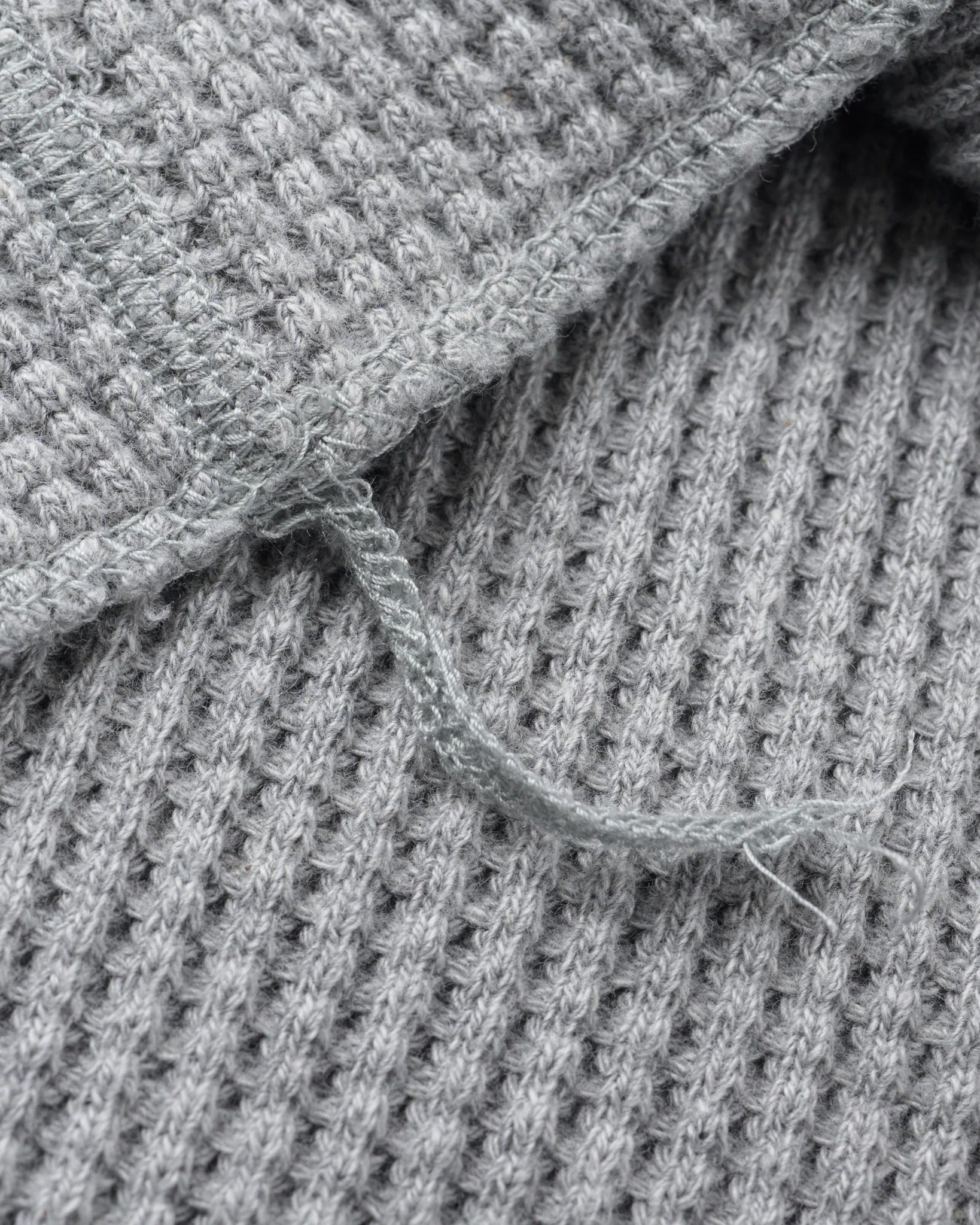 Iron Heart IHTL-1301-GRY Waffle Knit Long Sleeved Crew Neck Thermal Top - GREY