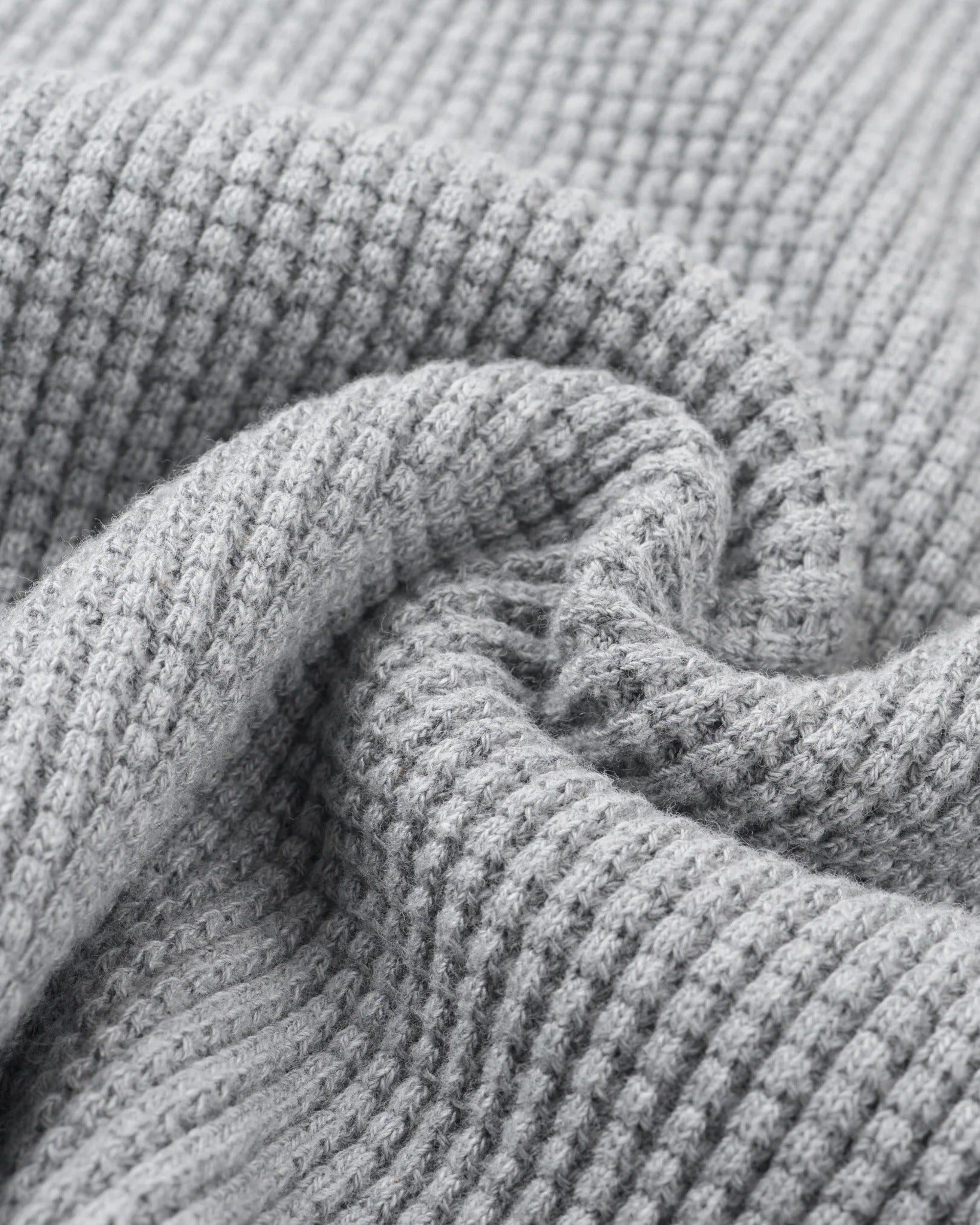 Iron Heart IHTL-1301-GRY Waffle Knit Long Sleeved Crew Neck Thermal Top - GREY