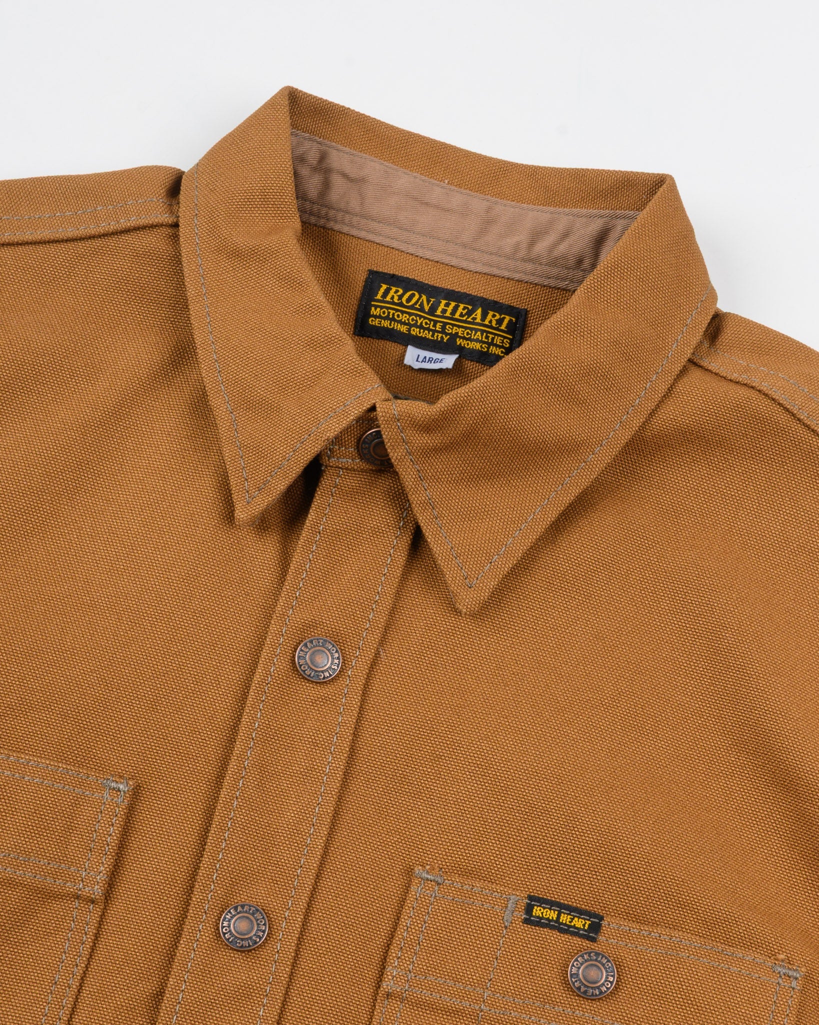 Iron Heart IHSH-189-BRN 17oz Duck CPO Work Shirt - "The UnTucked" - Brown