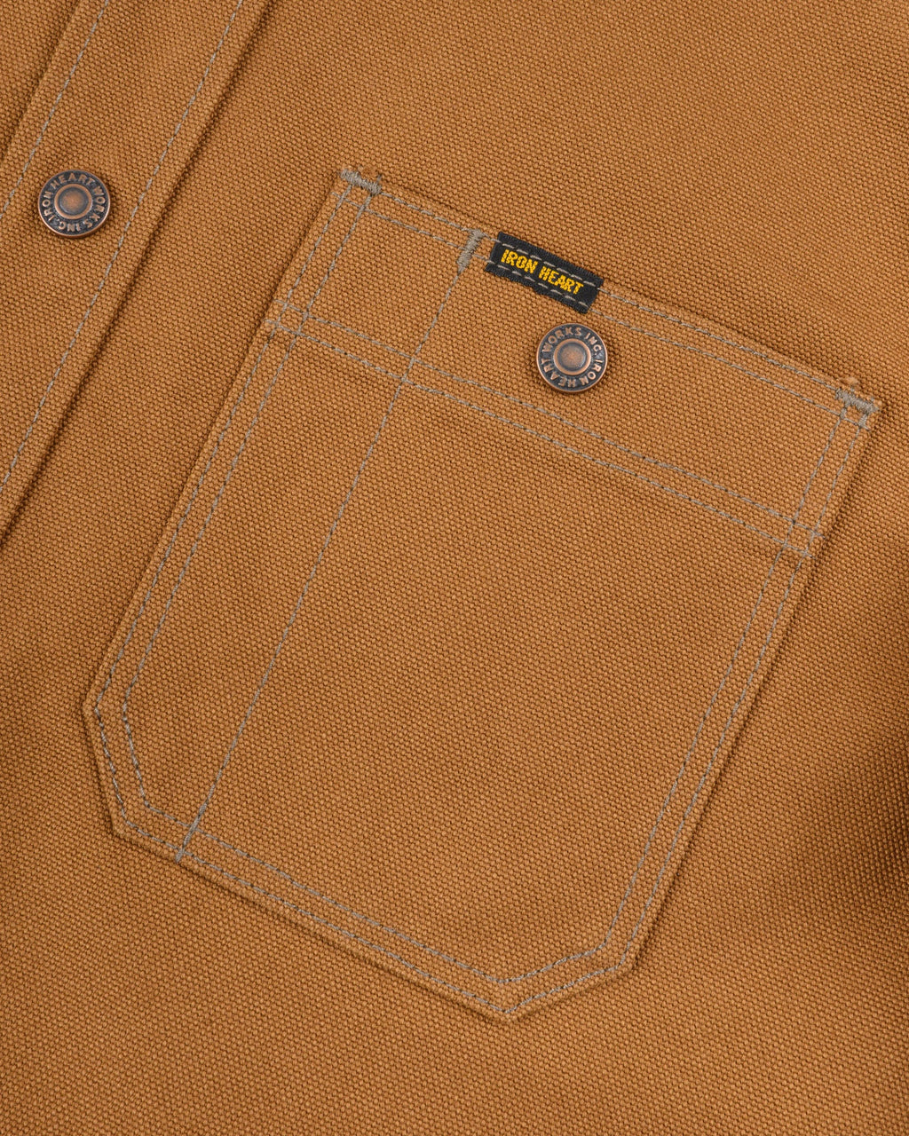 Iron Heart IHSH-189-BRN 17oz Duck CPO Work Shirt - "The UnTucked" - Brown
