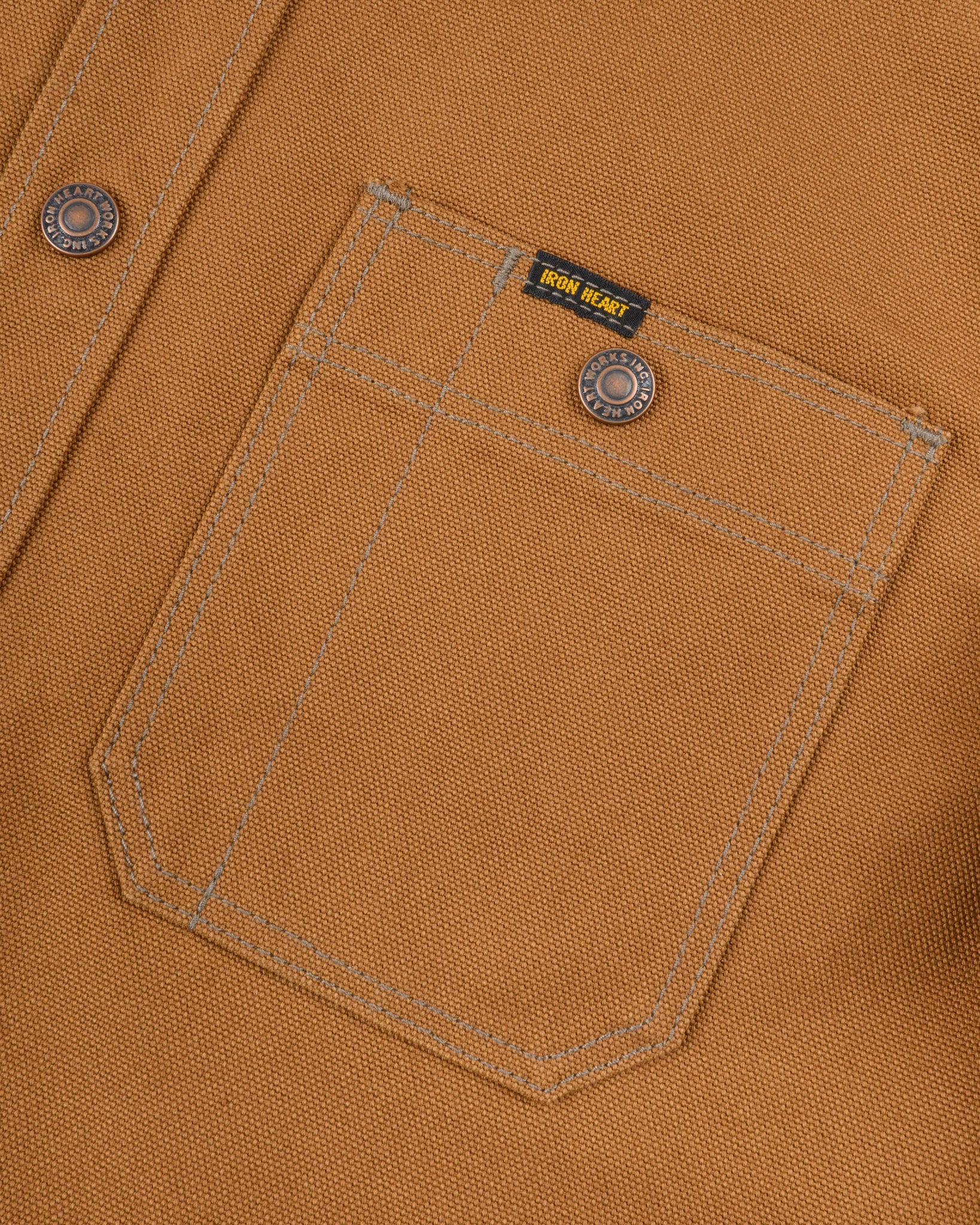 Iron Heart IHSH-189-BRN 17oz Duck CPO Work Shirt - "The UnTucked" - Brown