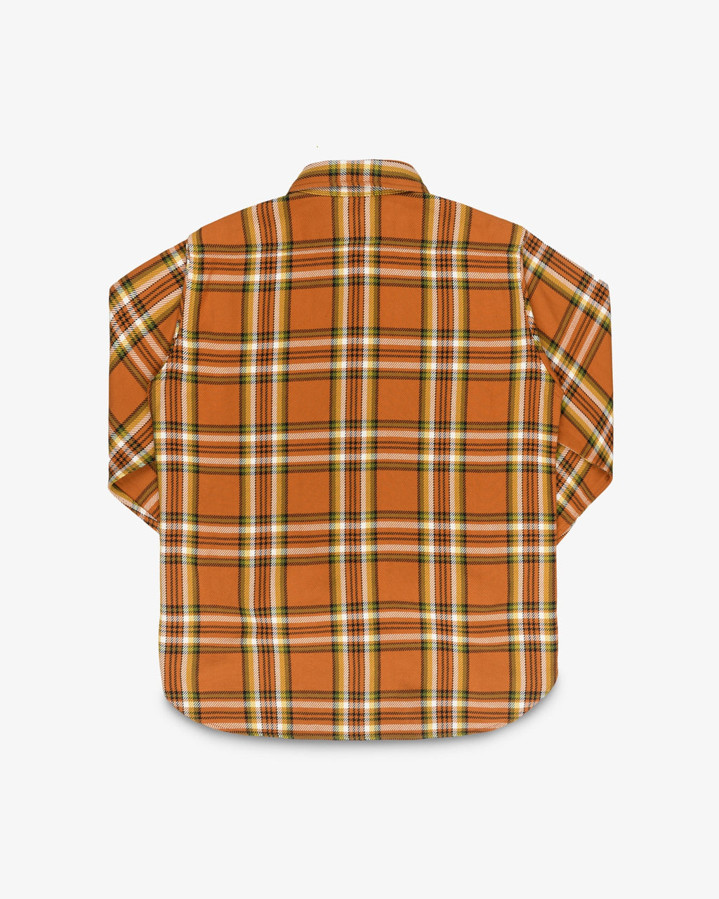 Iron Heart IHSH-442-ORA 9 oz. Selvedge Flannel Check Work Shirt