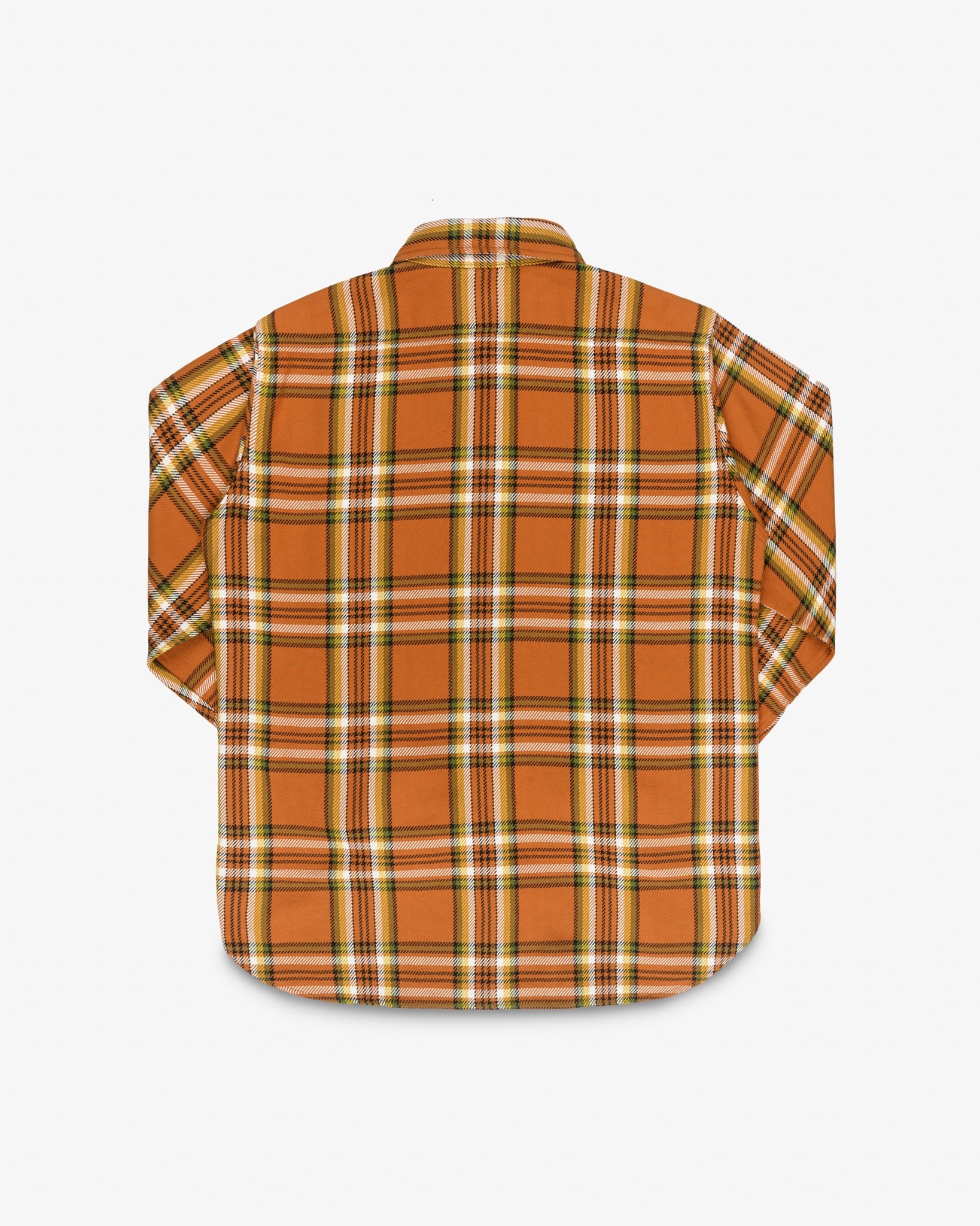 Iron Heart IHSH-442-ORA 9 oz. Selvedge Flannel Check Work Shirt