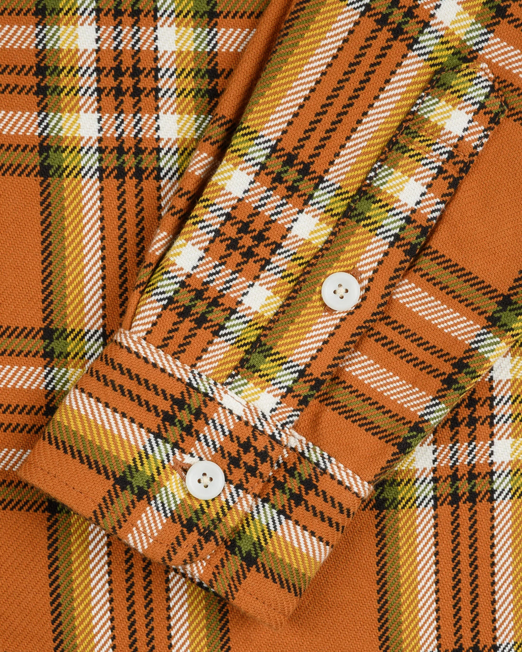 Iron Heart IHSH-442-ORA 9 oz. Selvedge Flannel Check Work Shirt