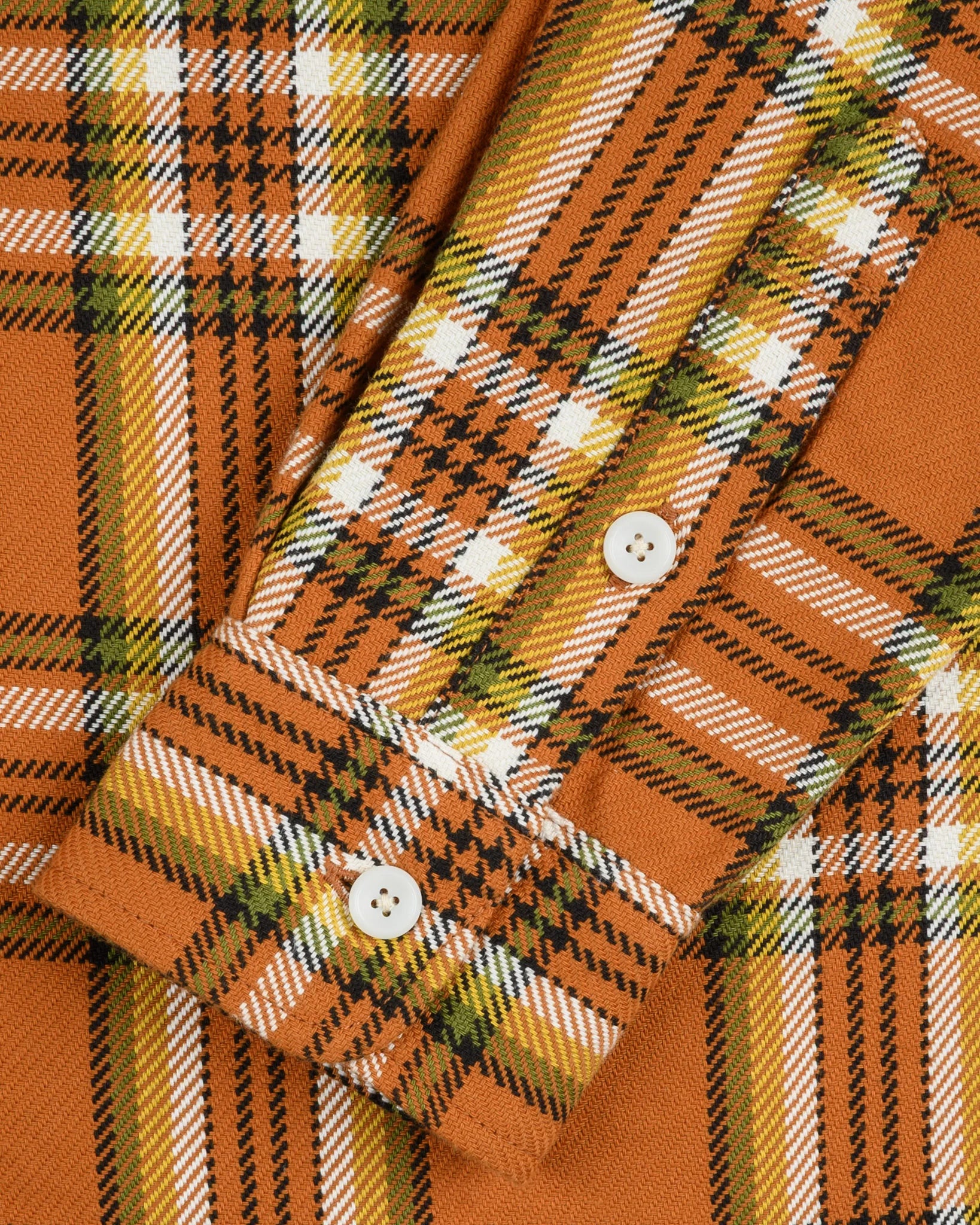 Iron Heart IHSH-442-ORA 9 oz. Selvedge Flannel Check Work Shirt