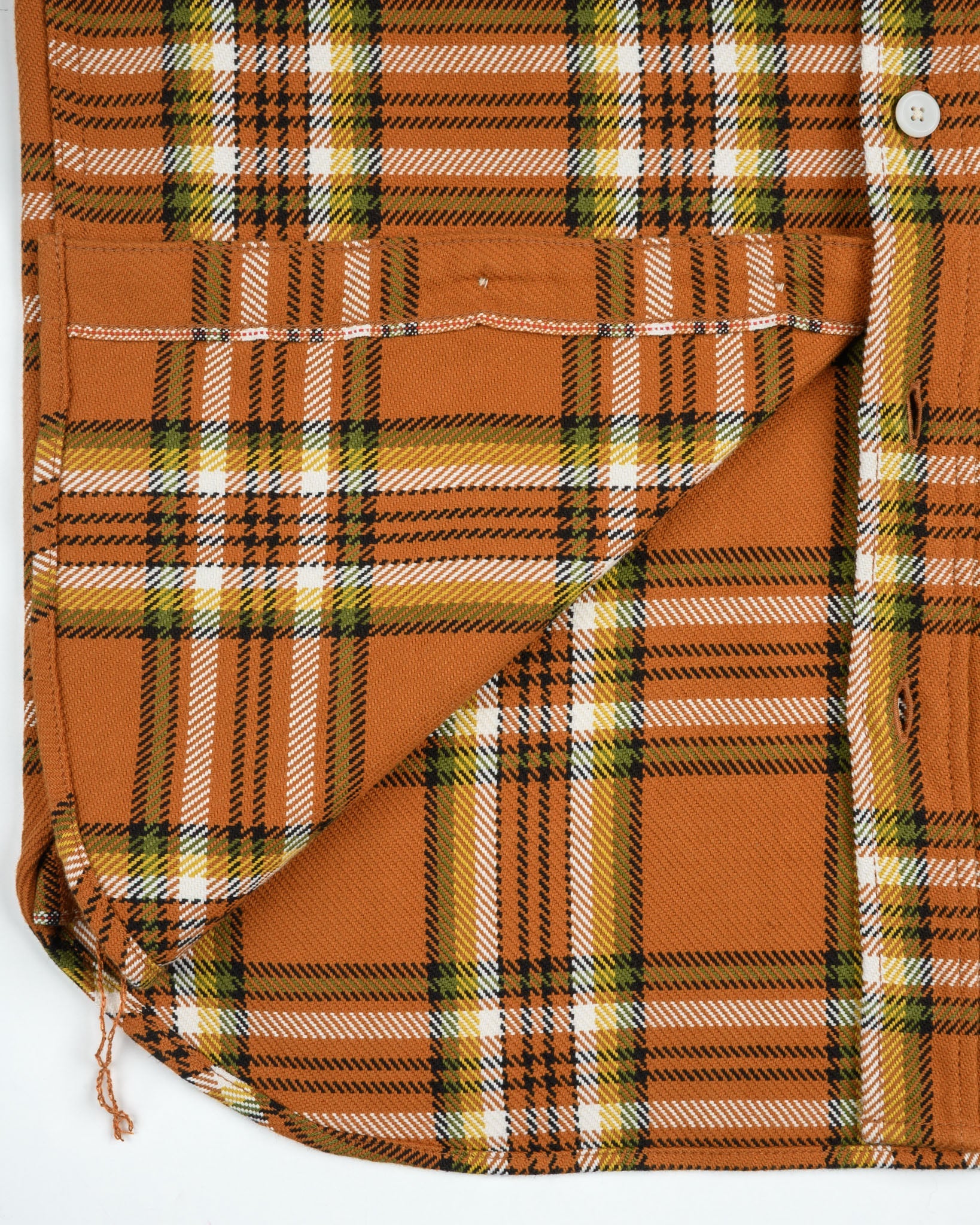 Iron Heart IHSH-442-ORA 9 oz. Selvedge Flannel Check Work Shirt